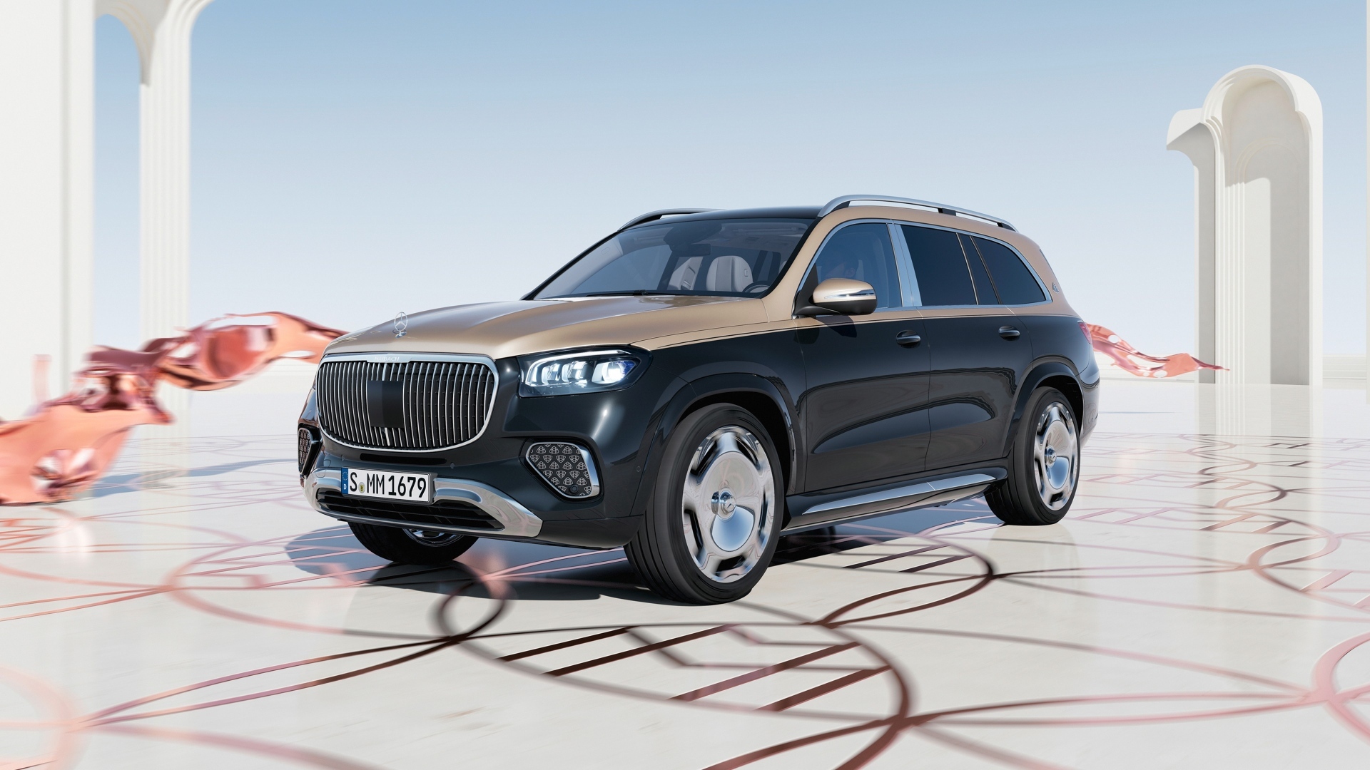 Автомобиль Mercedes-Maybach GLS 600 4MATIC 2023 года вид спереди
