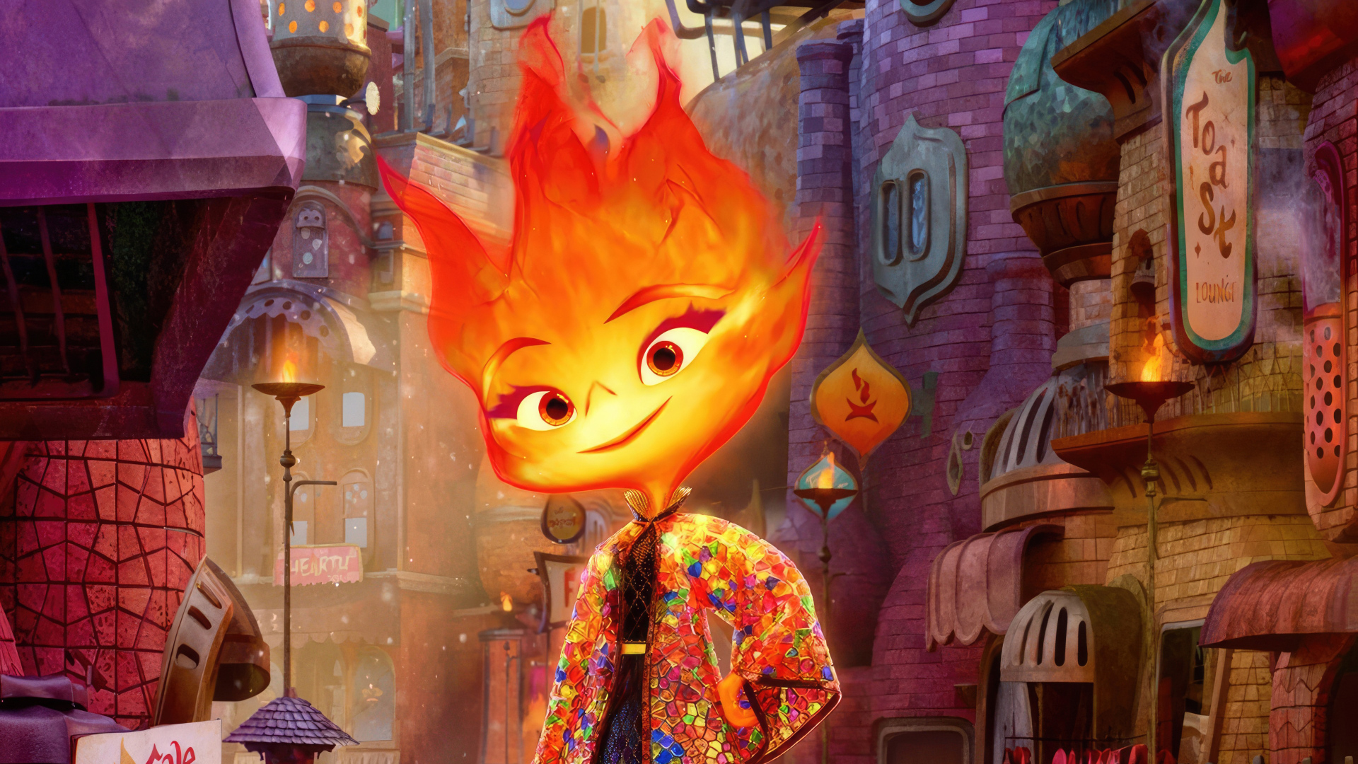 Огненный персонаж мультфильма Элементарно