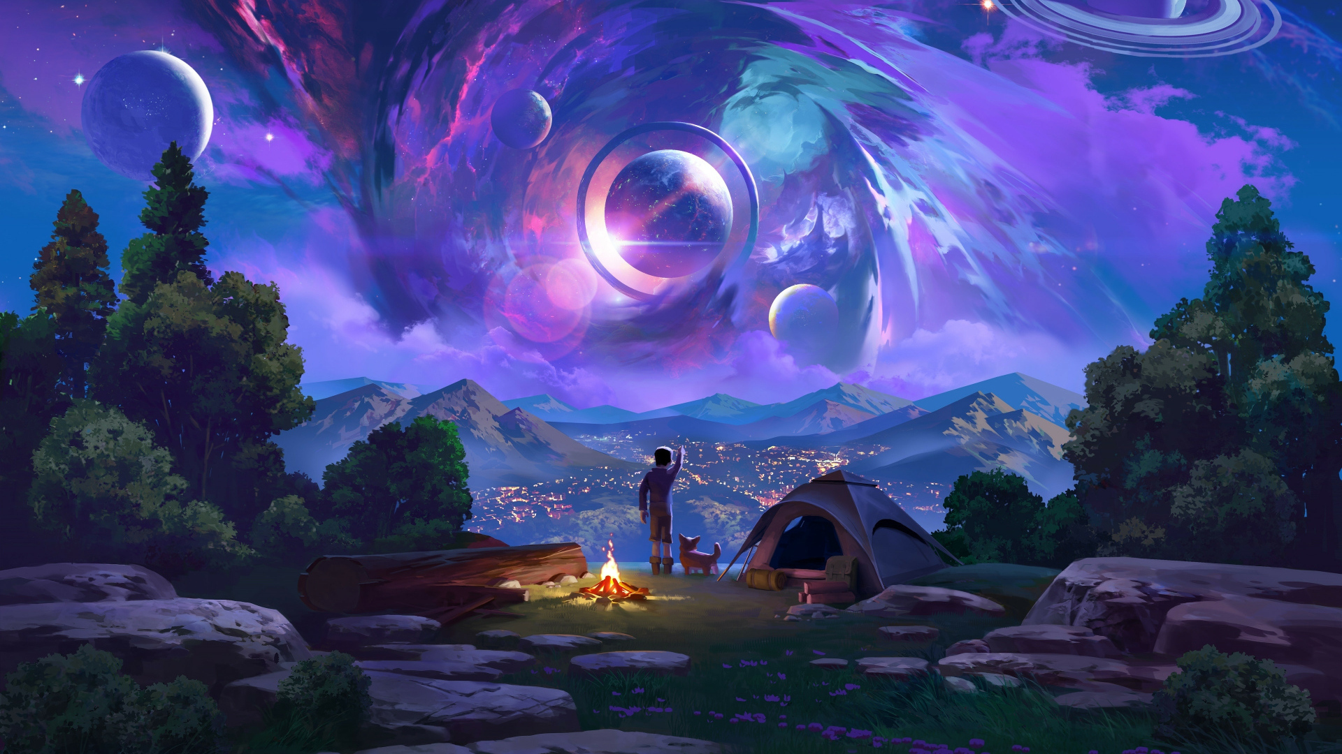 Фантастический пейзаж в небе