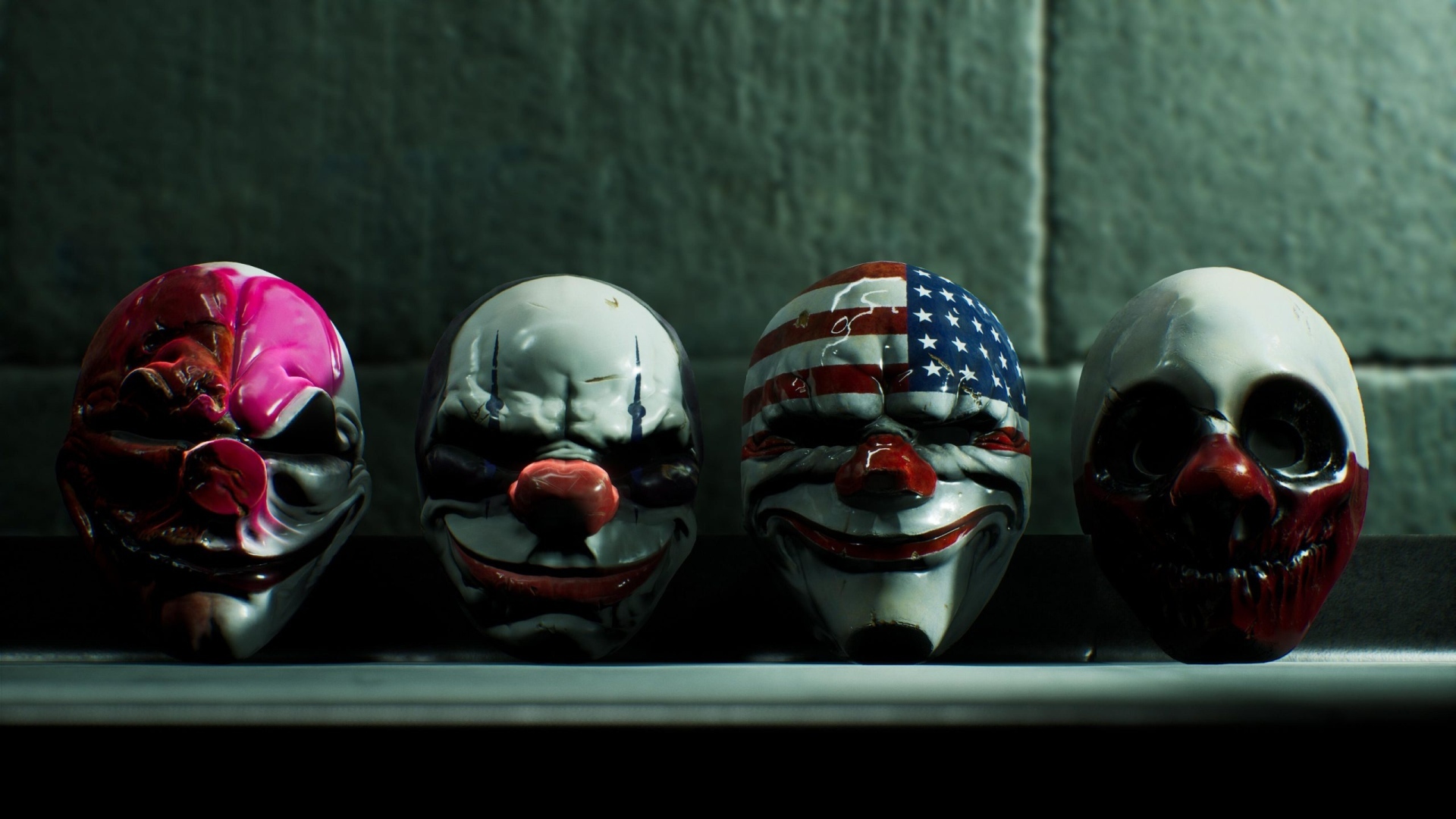 Masks from the computer game Payday 3