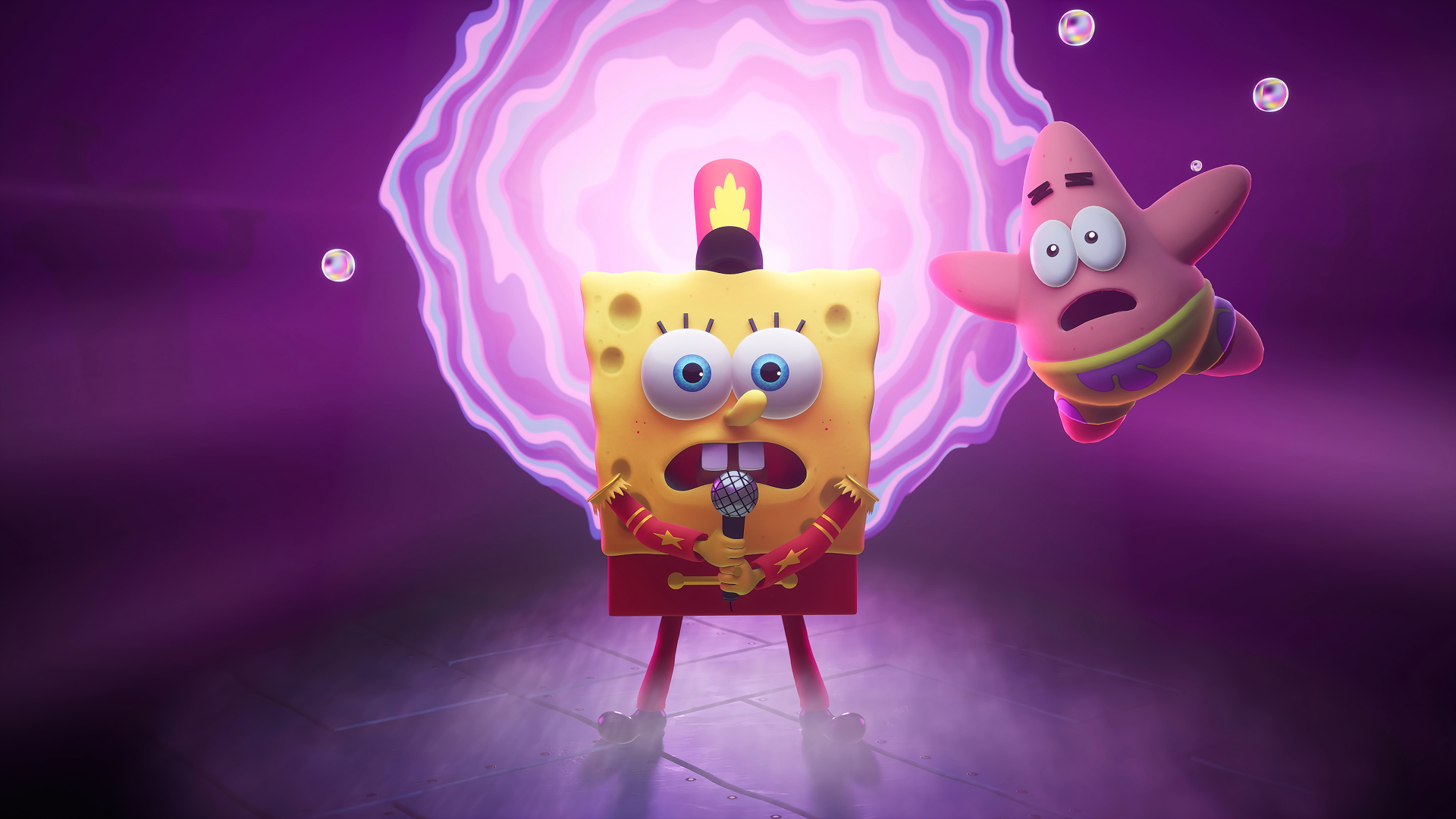 Спанч Боб с микрофоном, игра SpongeBob SquarePants: The Cosmic Shake