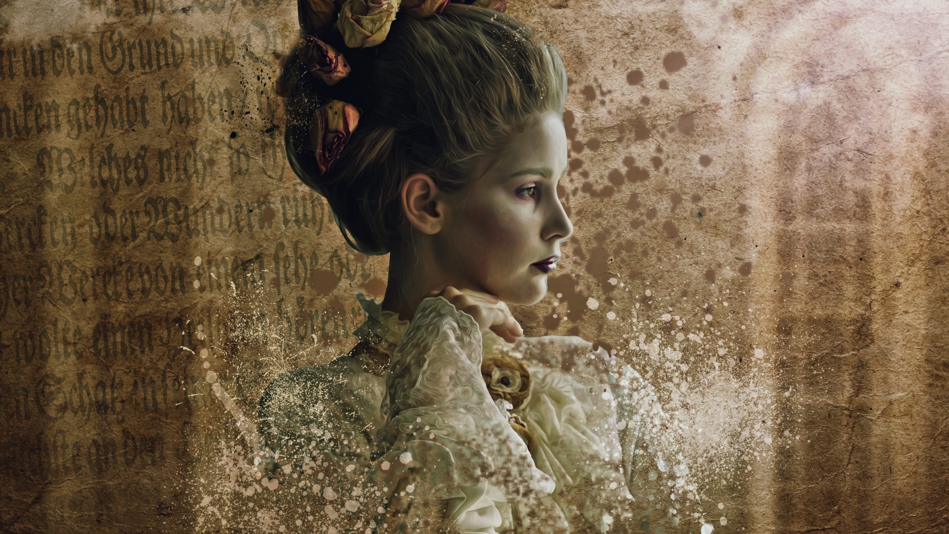 Девушка  в старинном костюме 