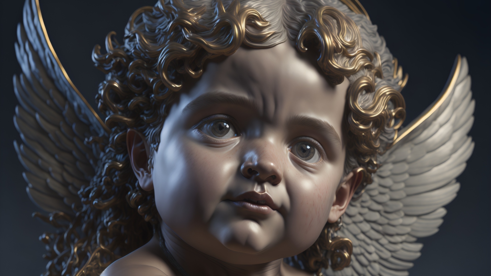 Красивая статуэтка купидона крупным планом