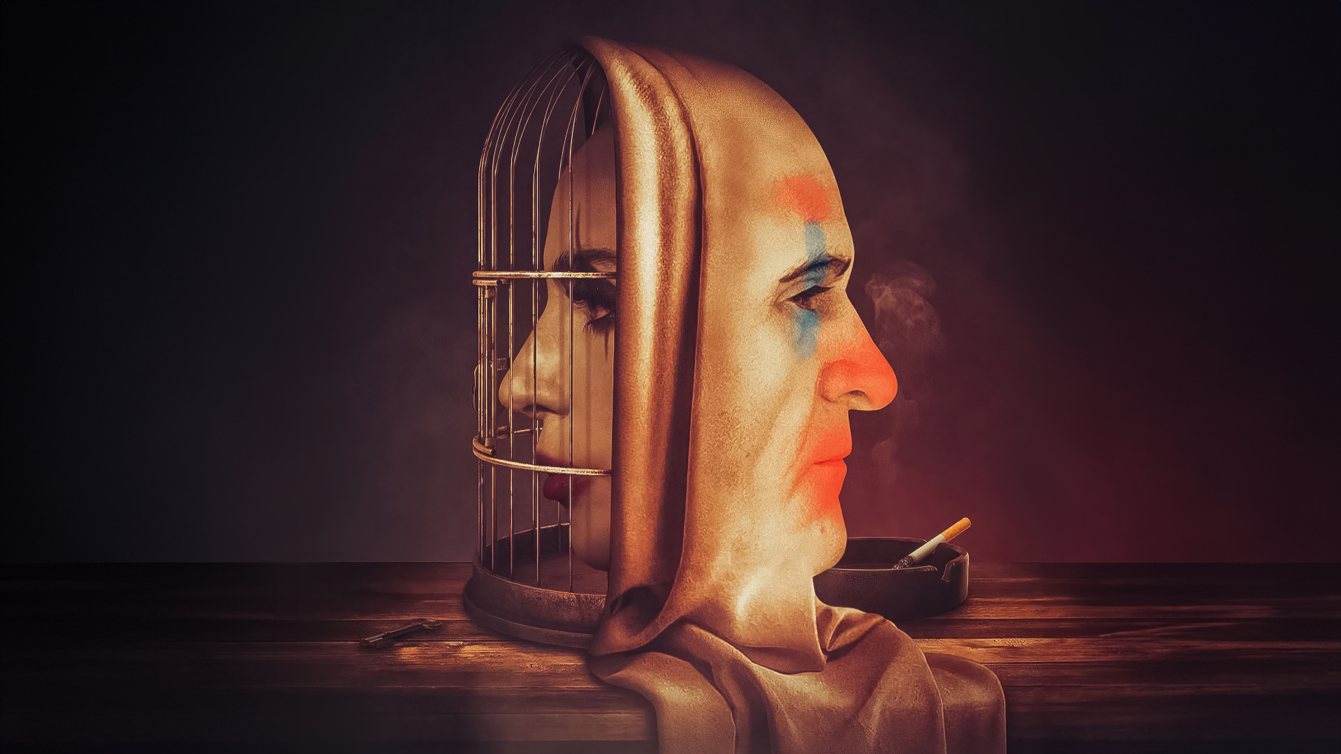 Клетка с лицами персонажей нового фильма Джокер: Безумие на двоих