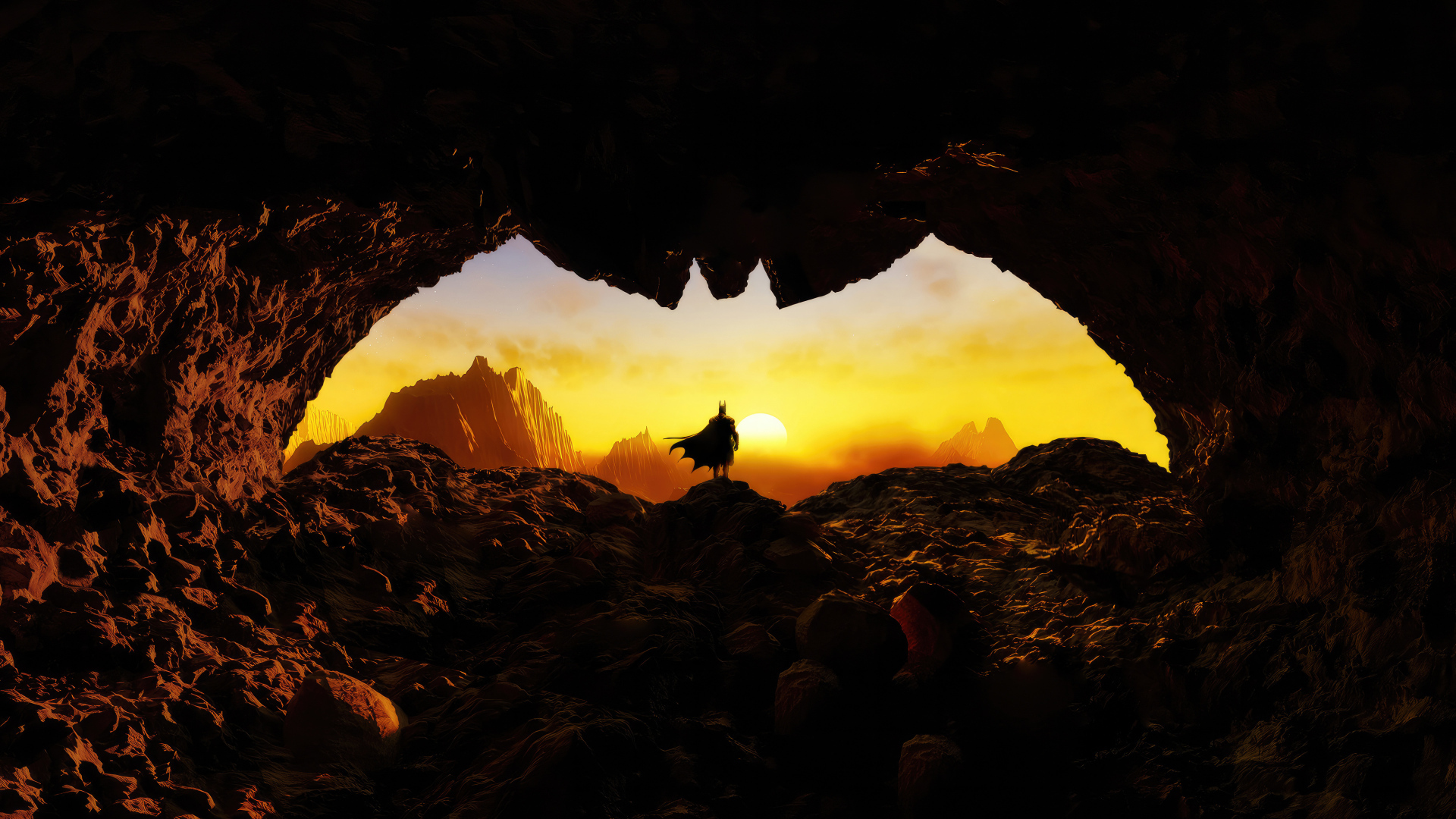 Выход в пещере в форме Бэтмена