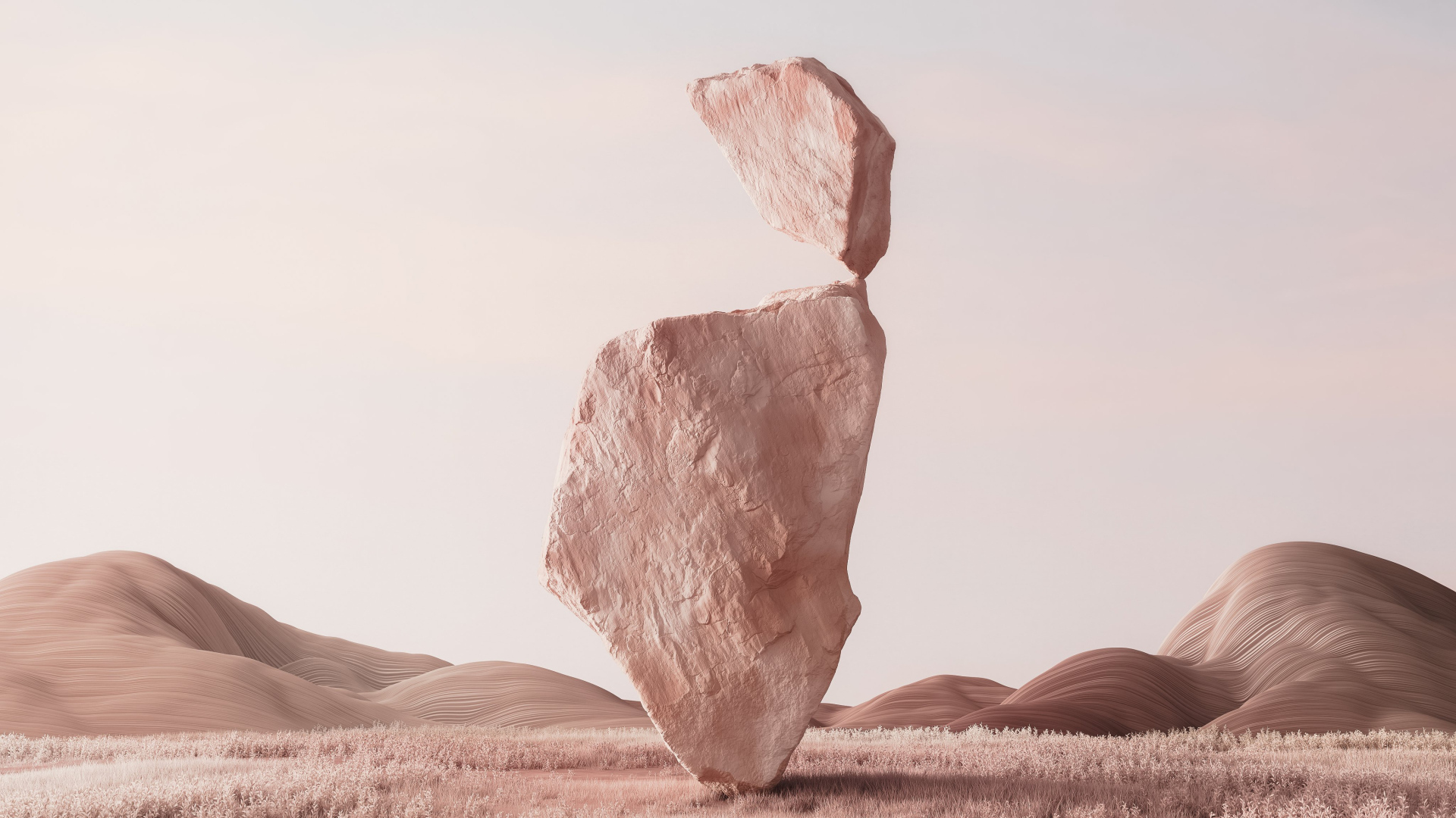 Большой камень раскололся на две части