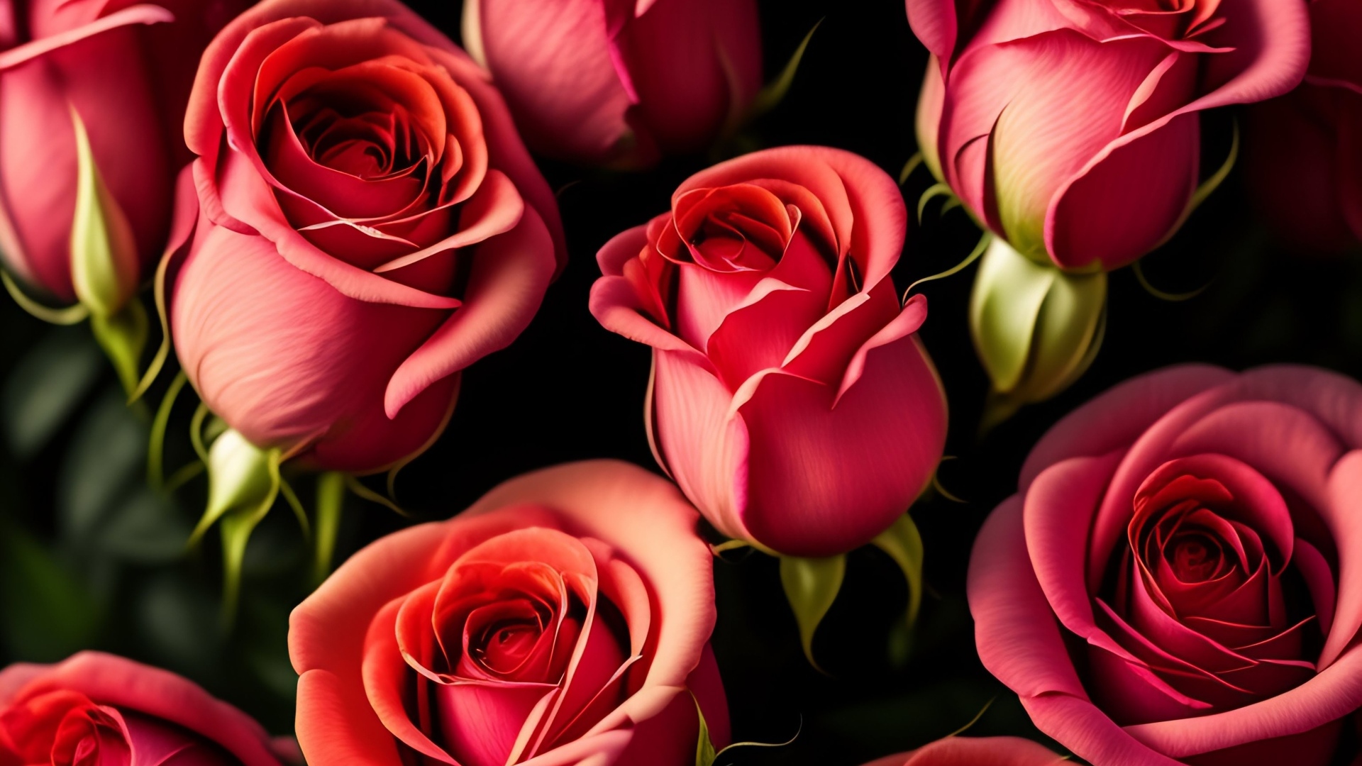 Большие английские розы крупным планом