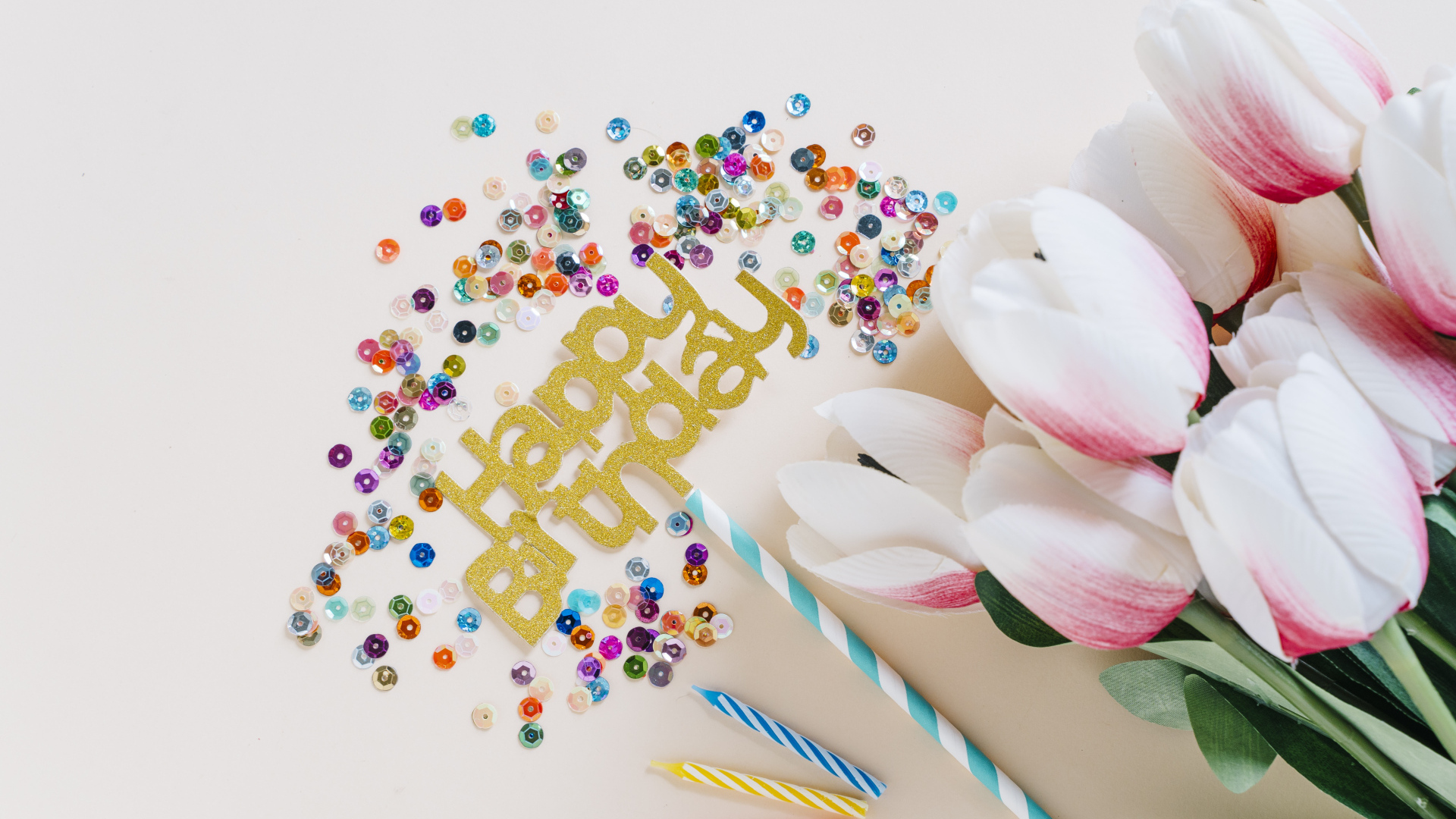 Розовые тюльпаны на день рождения