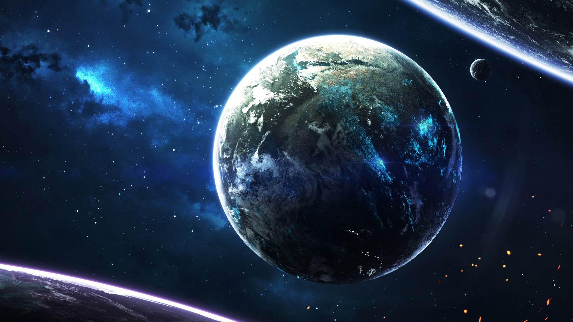 Планета земля в космосе крупным планом