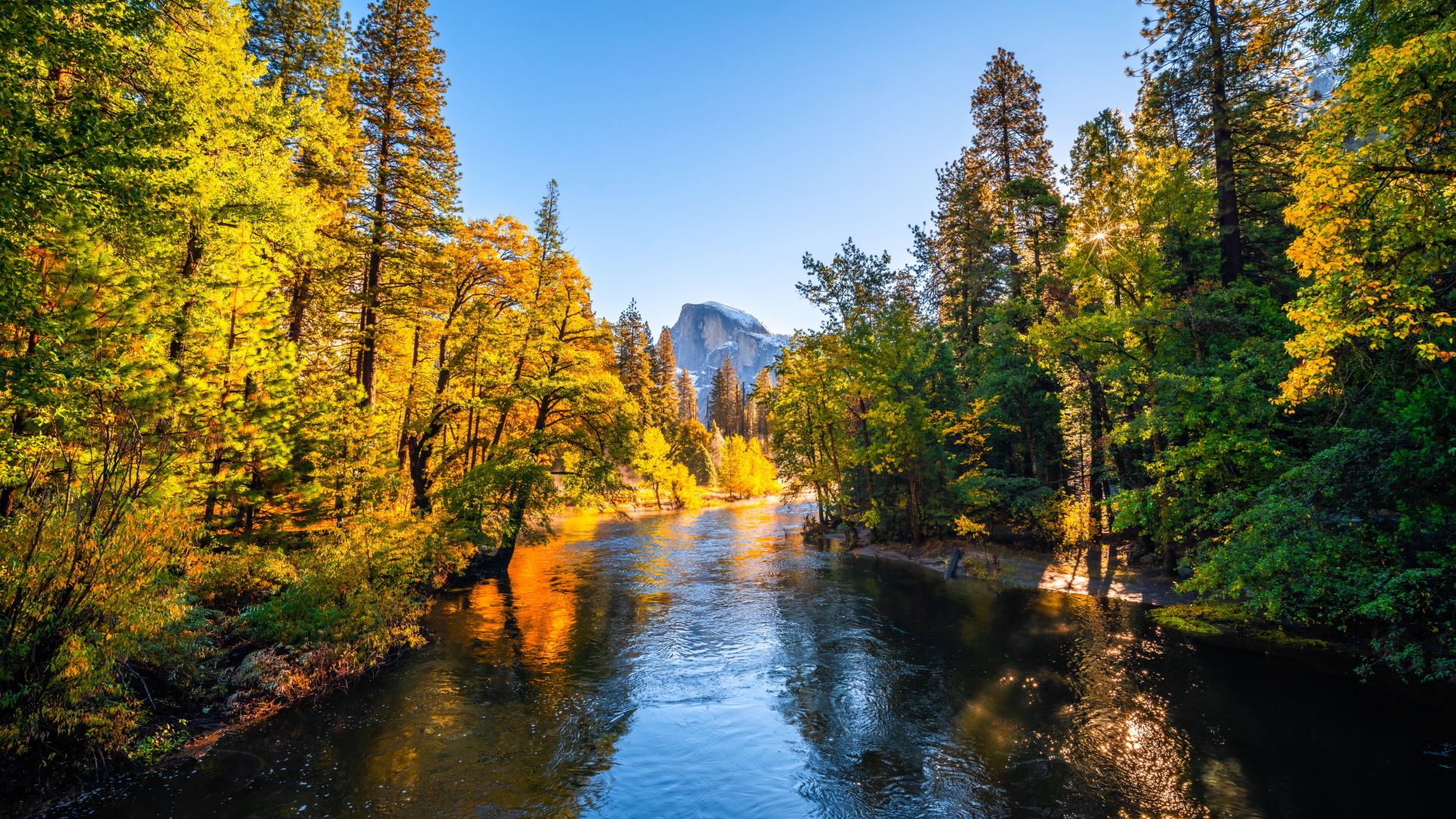 Река в осеннем парке, США