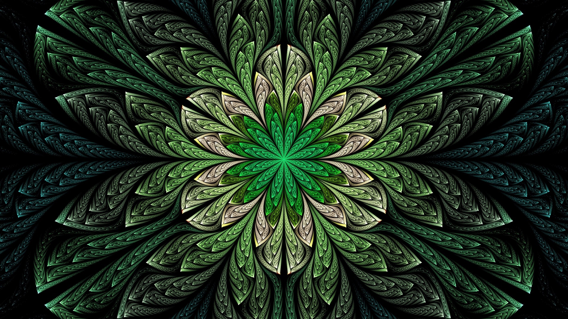 Абстрактный зеленый волнистый цветок 