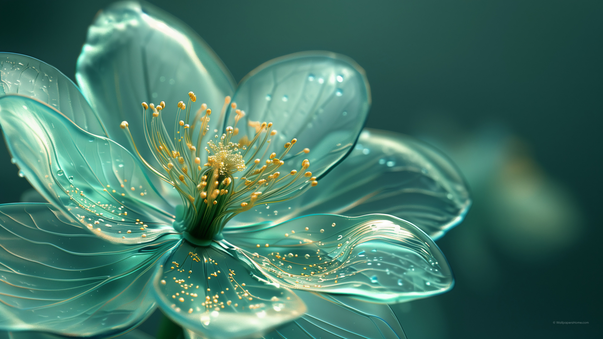 Фантастический голубой 3д цветок