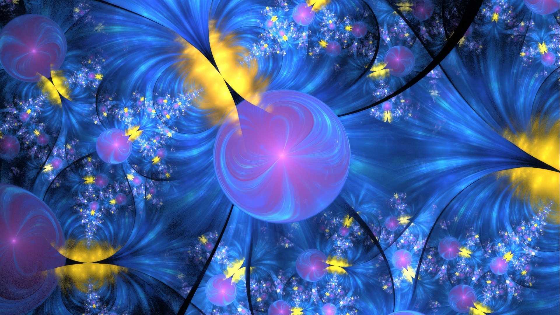 Неоновые абстрактные круги с разводами