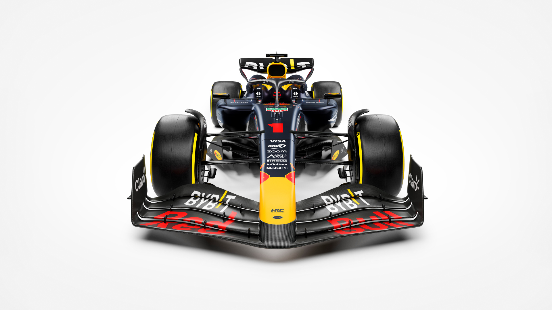 Гоночный автомобиль Red Bull RB20 2024 года вид спереди