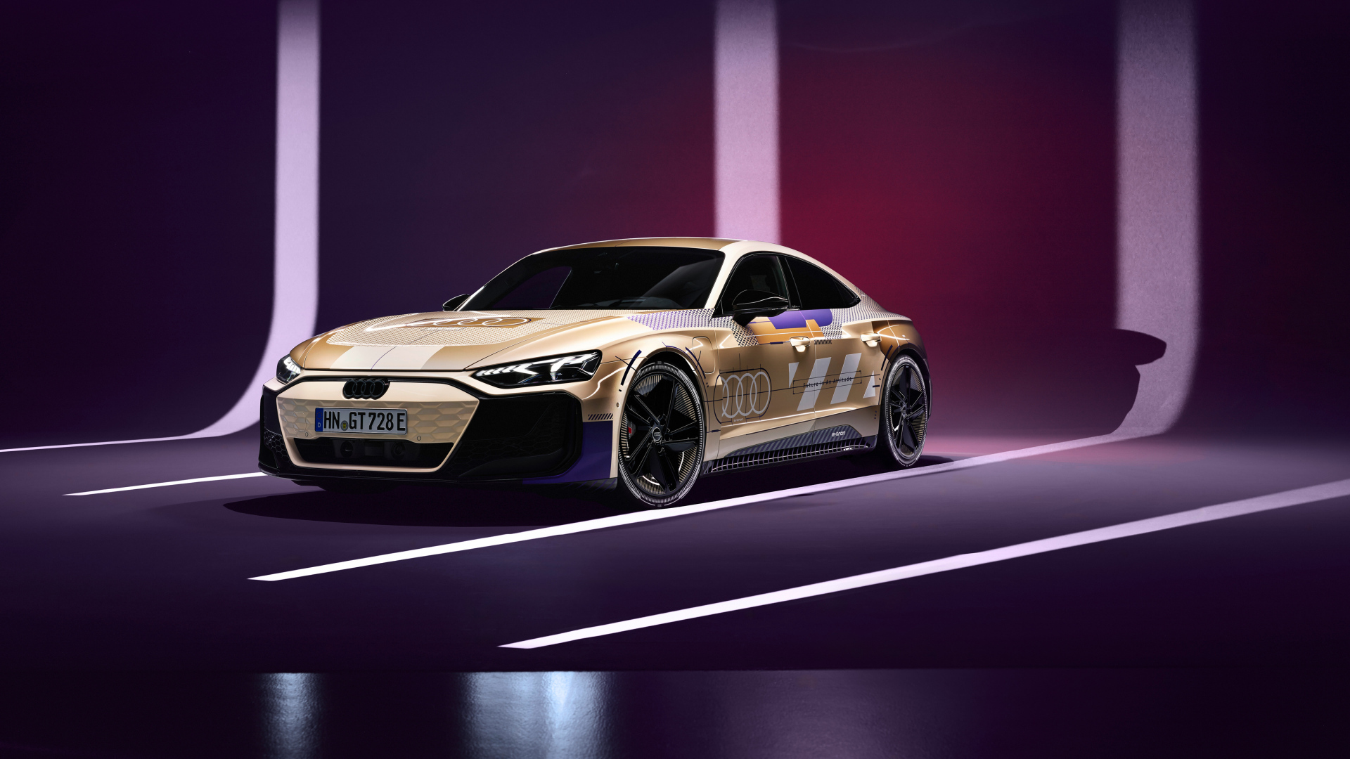 Быстрый автомобиль Audi RS E-Tron GT Prototype