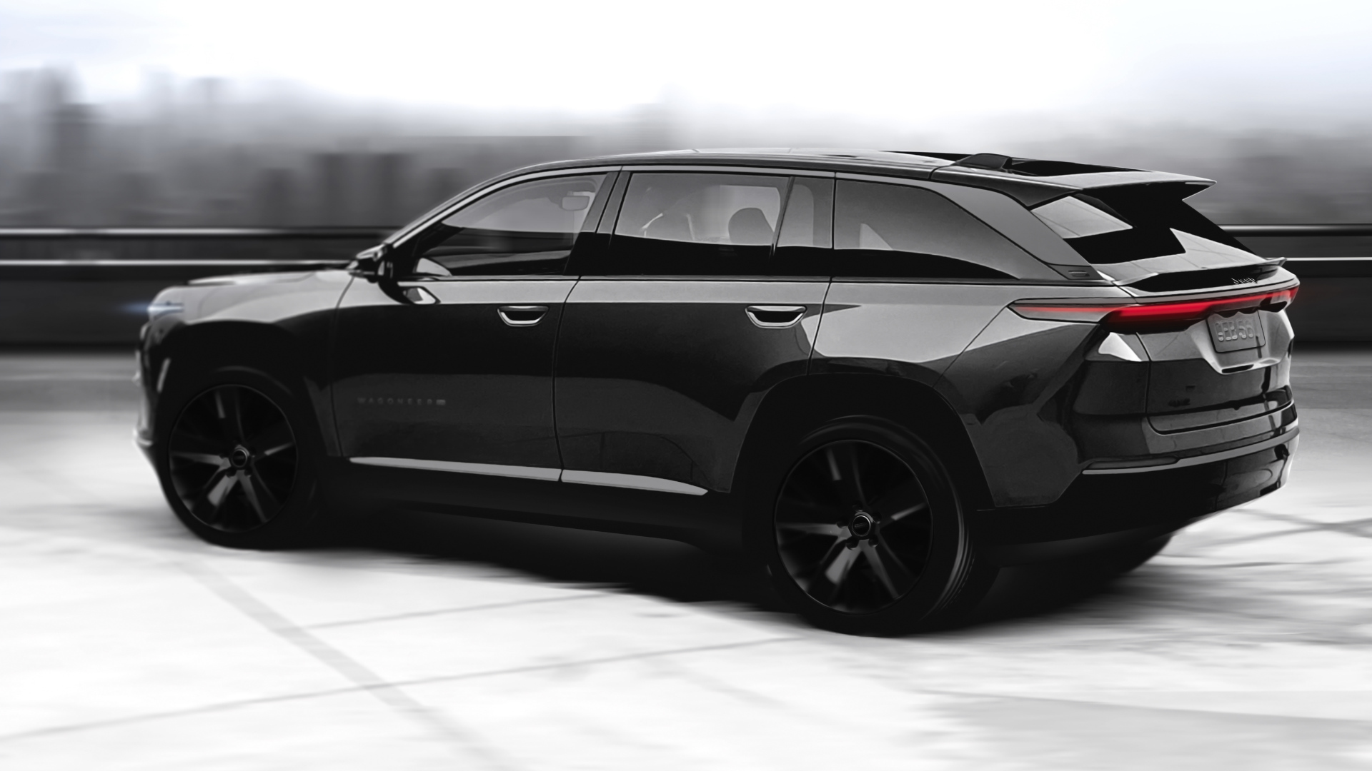 Черный автомобиль Jeep Wagoneer S 2025 года