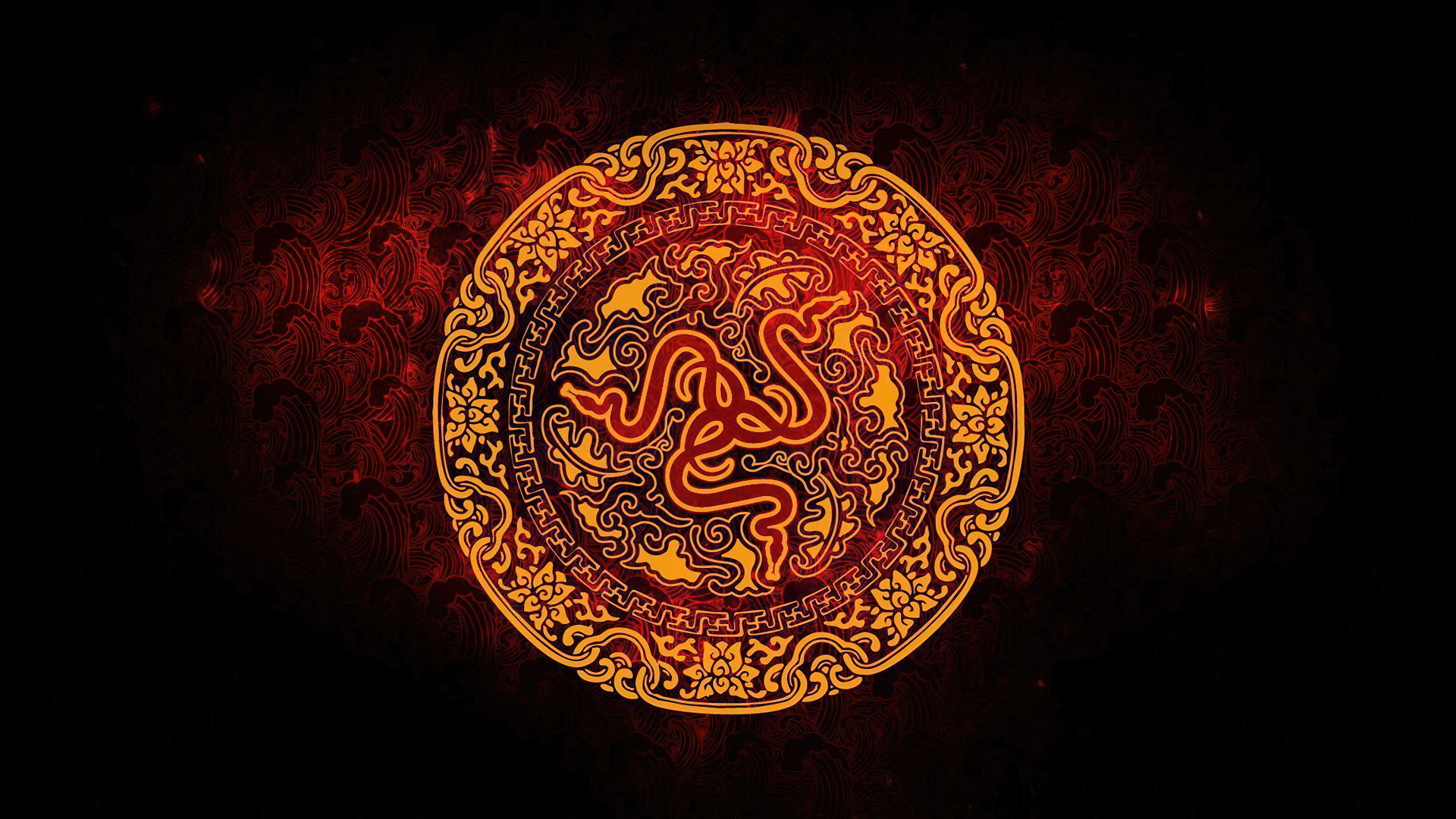 Логотип razer на красивом круглом фоне