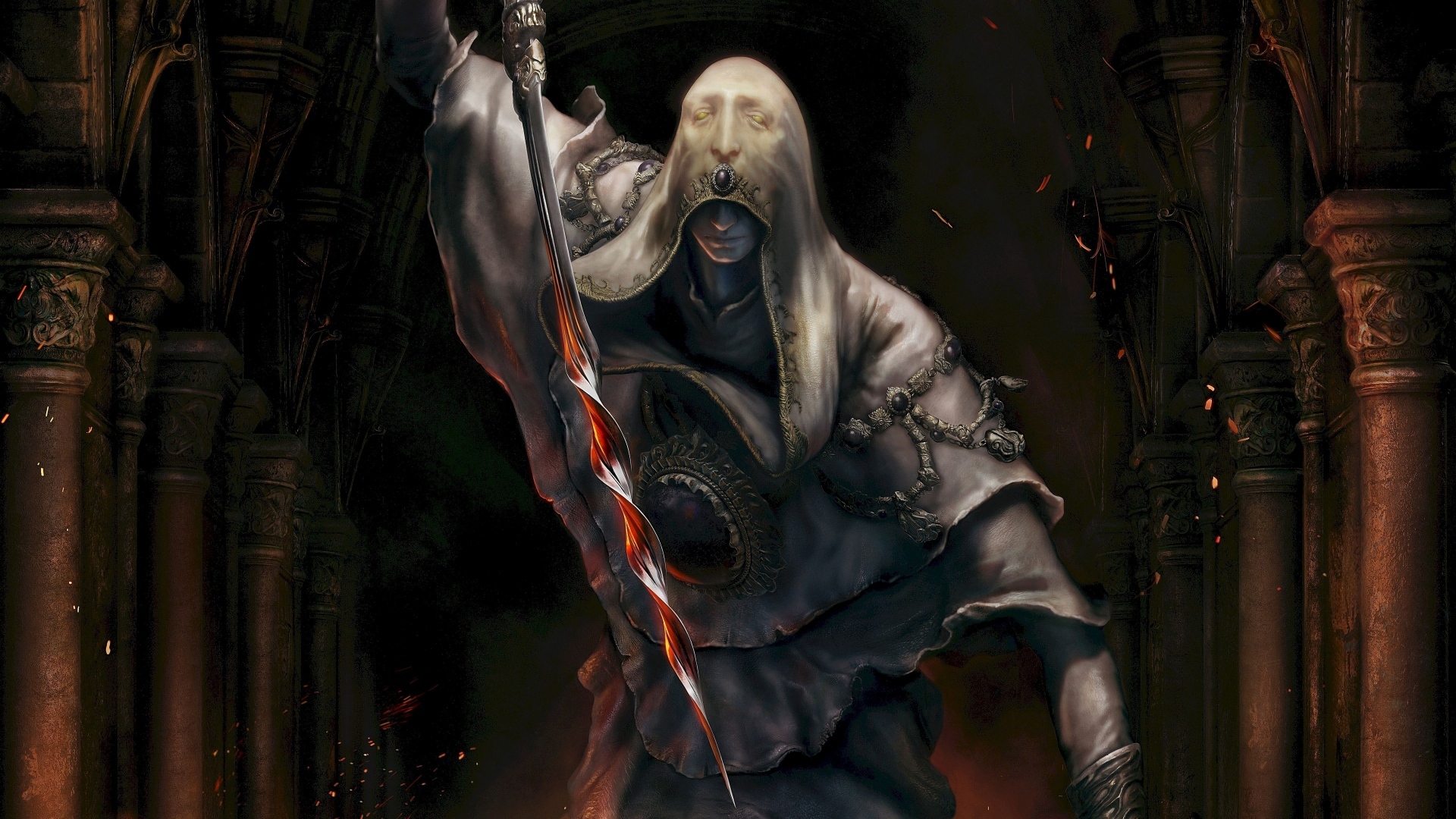 Воин в плаще из компьютерной игры Elden Ring