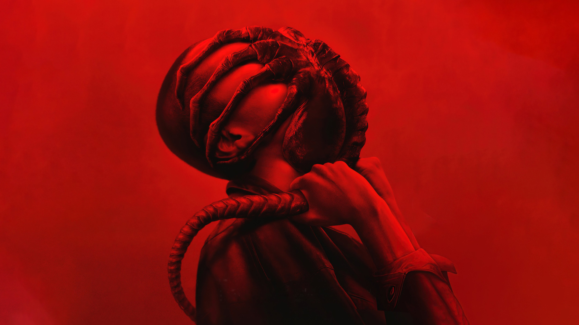 Новый постер фильма Чужой: Ромул на красном фоне