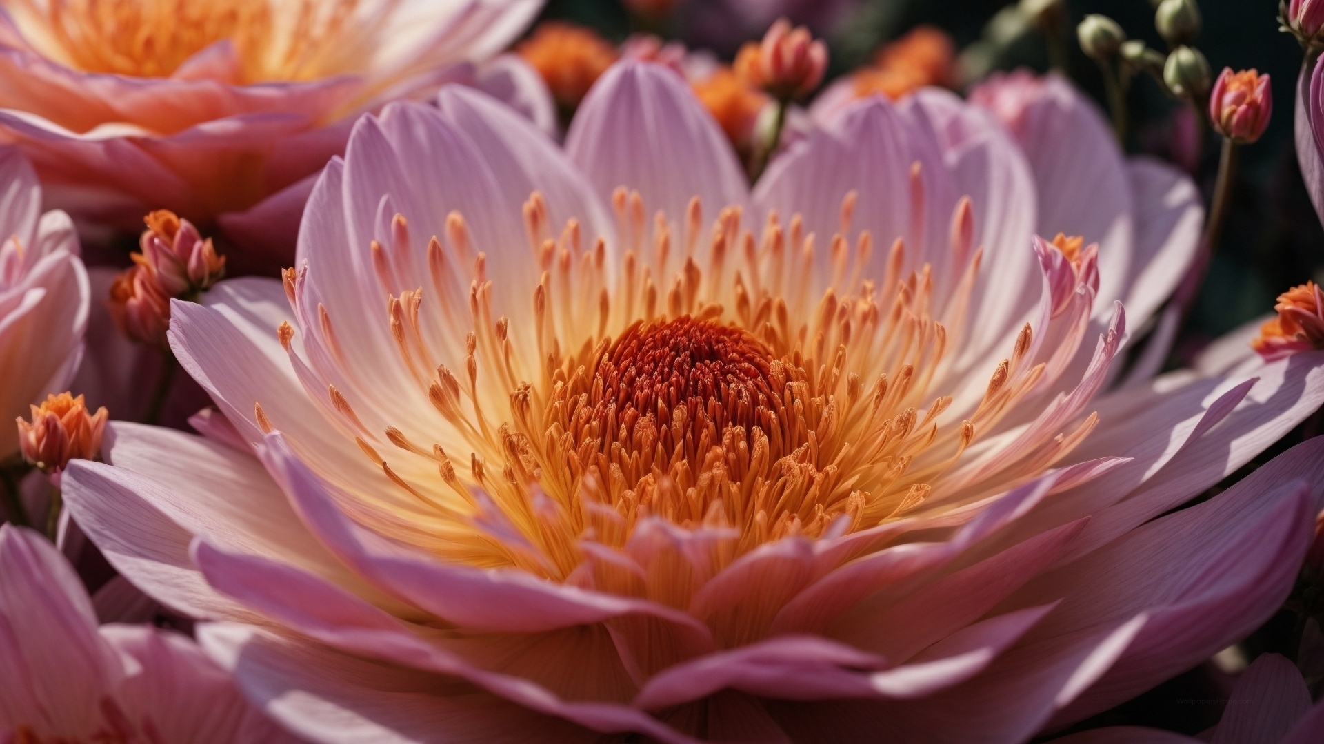 Огромный розовый цветок пиона крупным планом