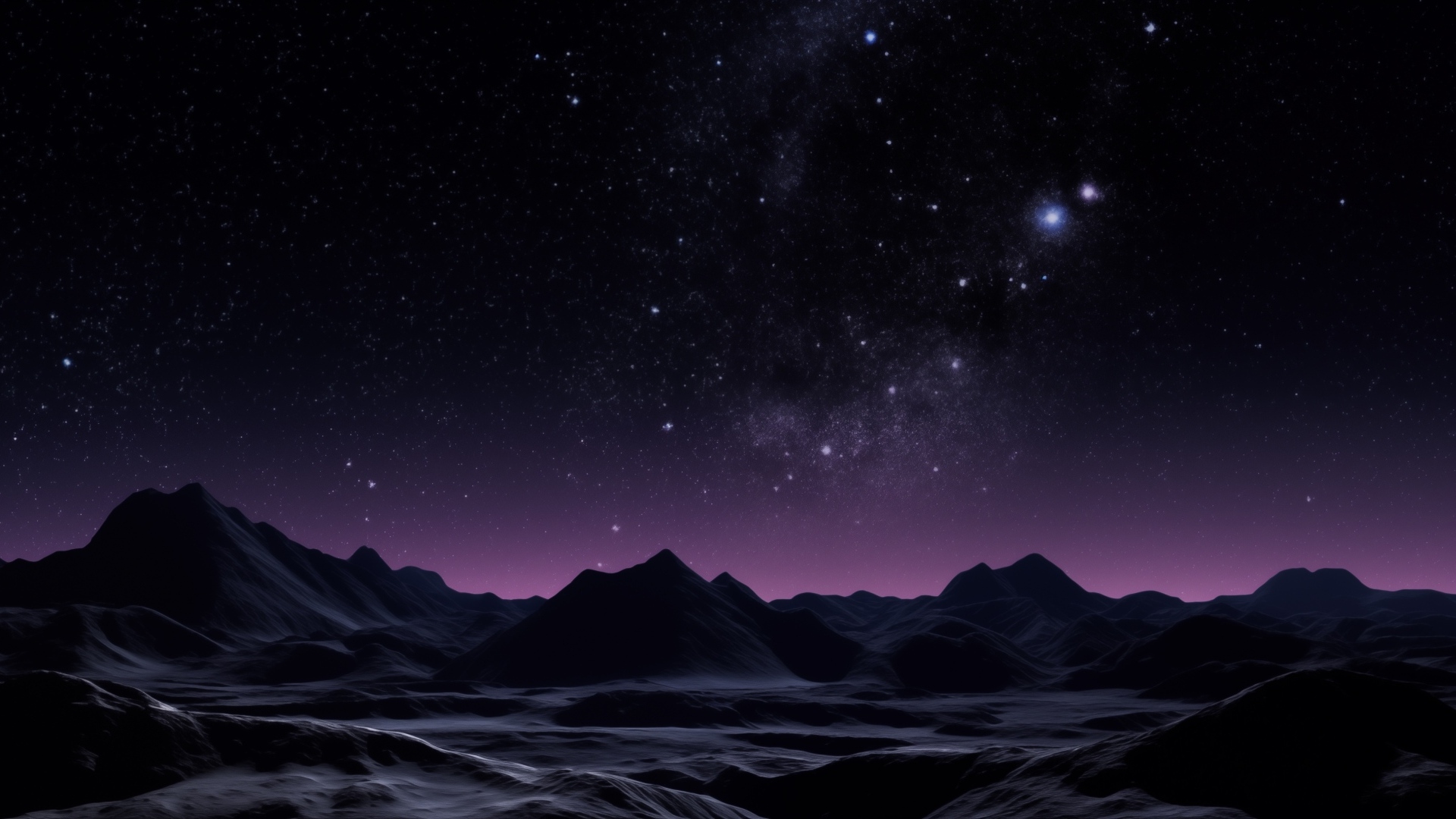 Красивое звездное ночное небо над горами