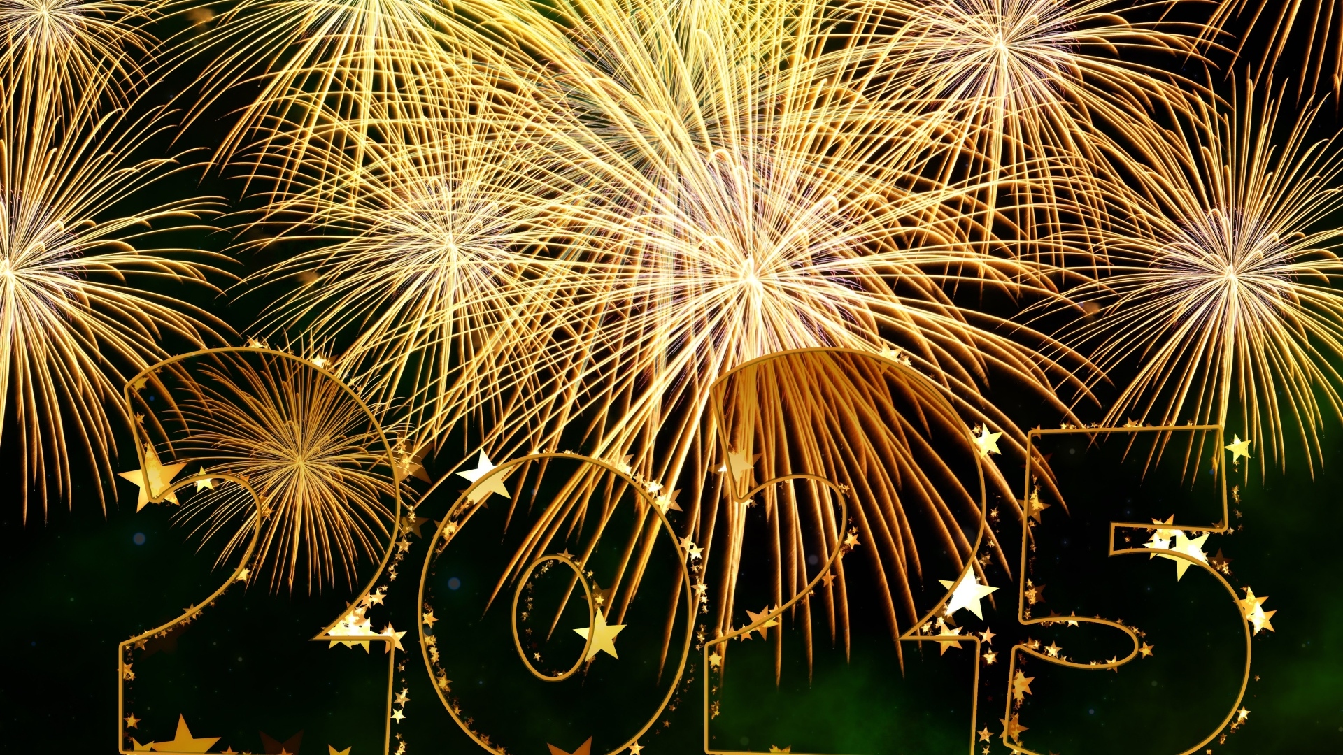 Яркий салют с цифрами на новый год 2025