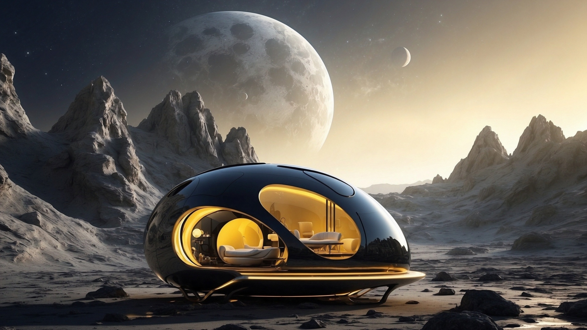 Космический корабль на поверхности планеты