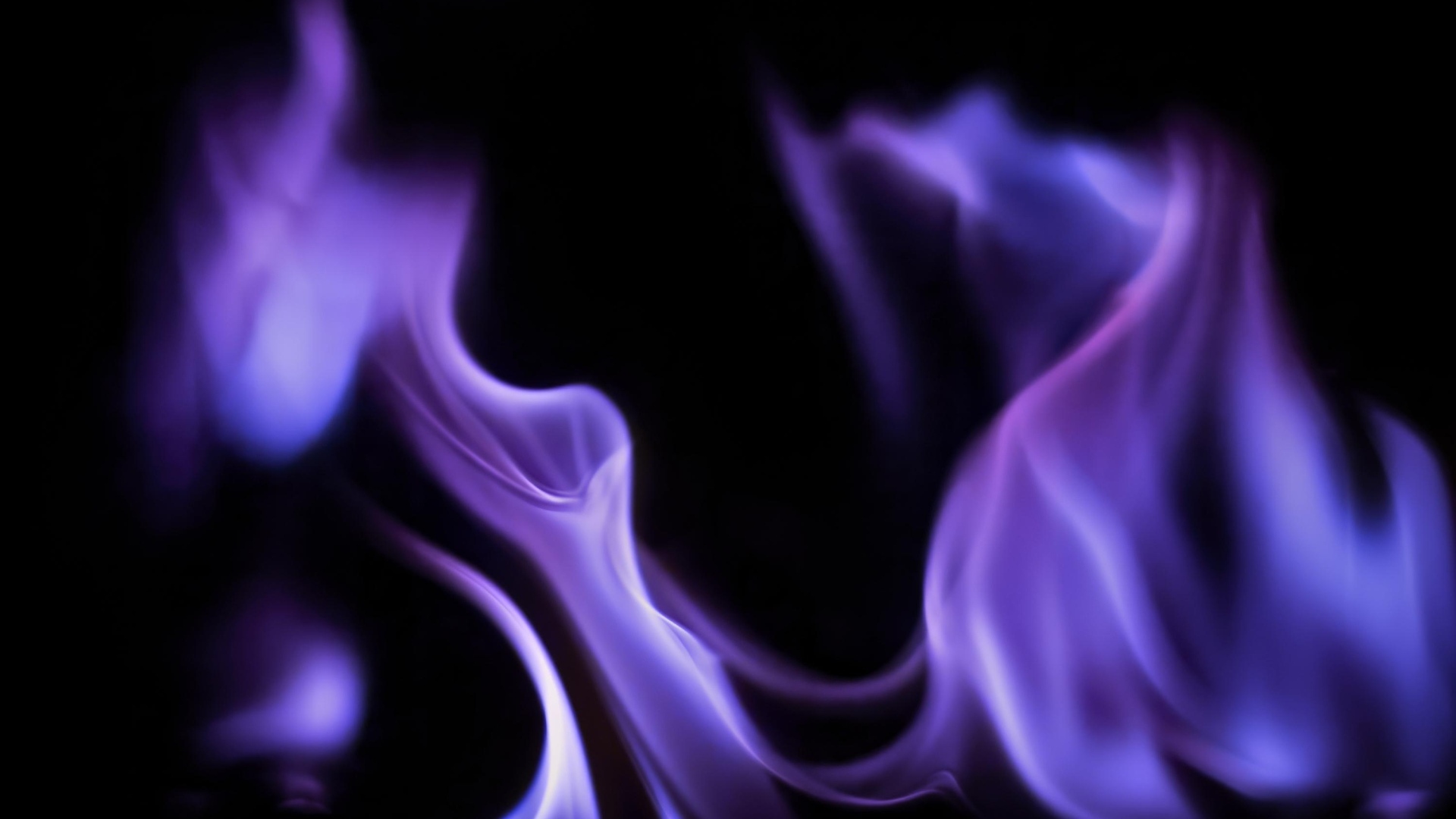 Фиолетовое пламя огня на черном фоне