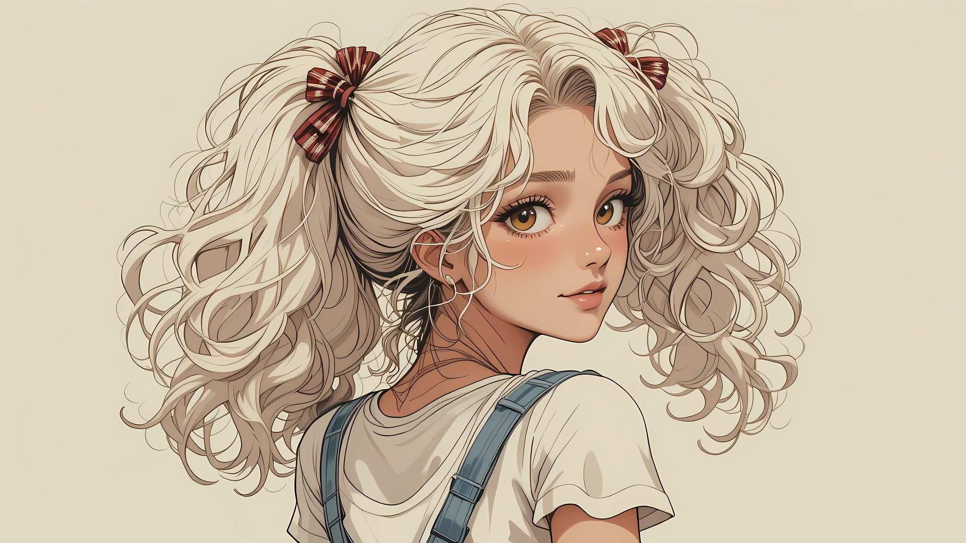 Девушка аниме с белыми волосами