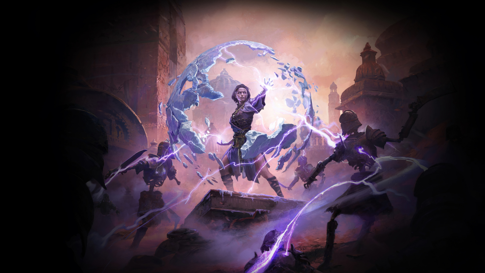 Девушка в сфере, кадр компьютерной игры Path of Exile 2