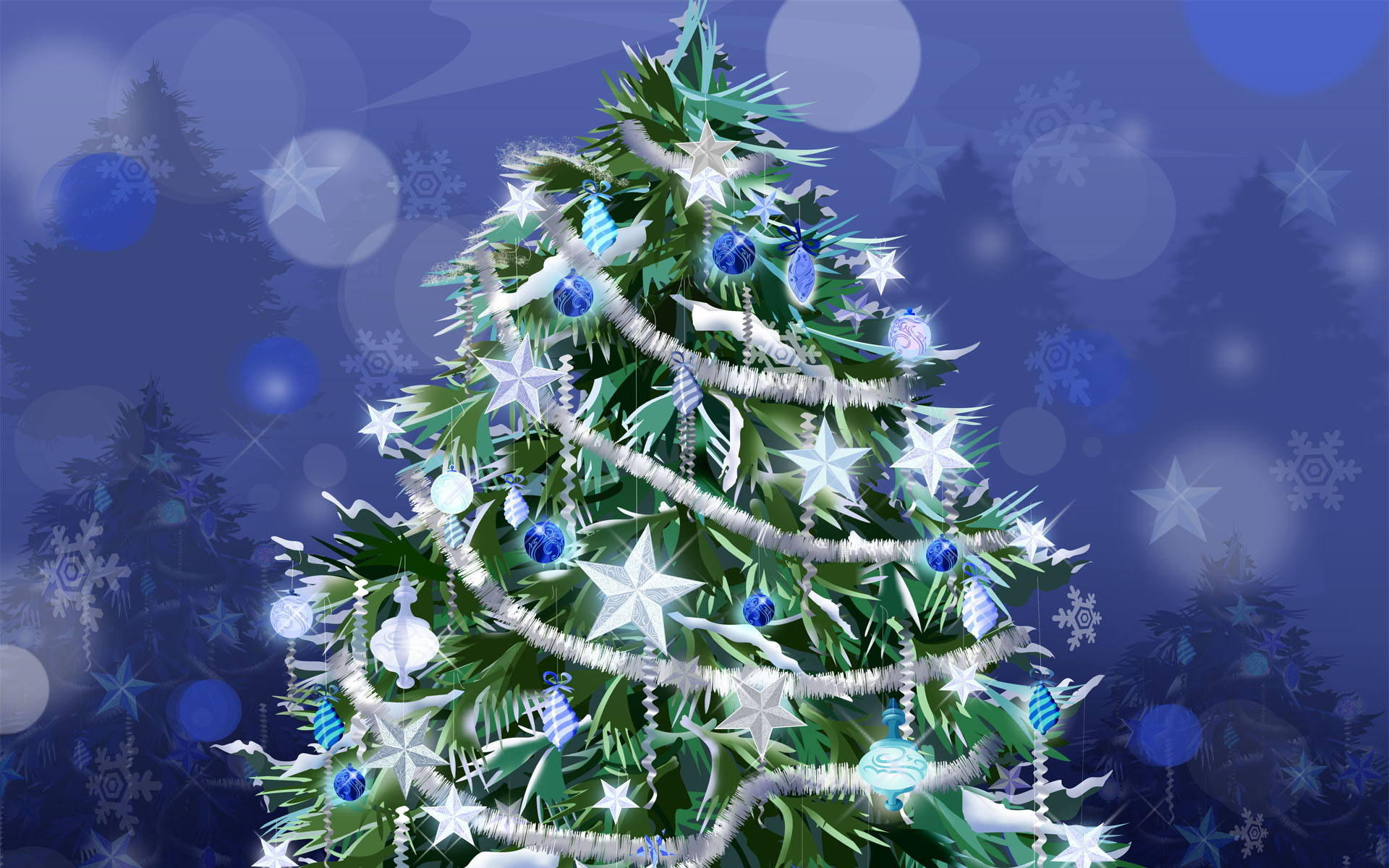 Sfondi Natalizi 1366x768.Holiday Tree New Year Desktop Wallpapers 1366x768