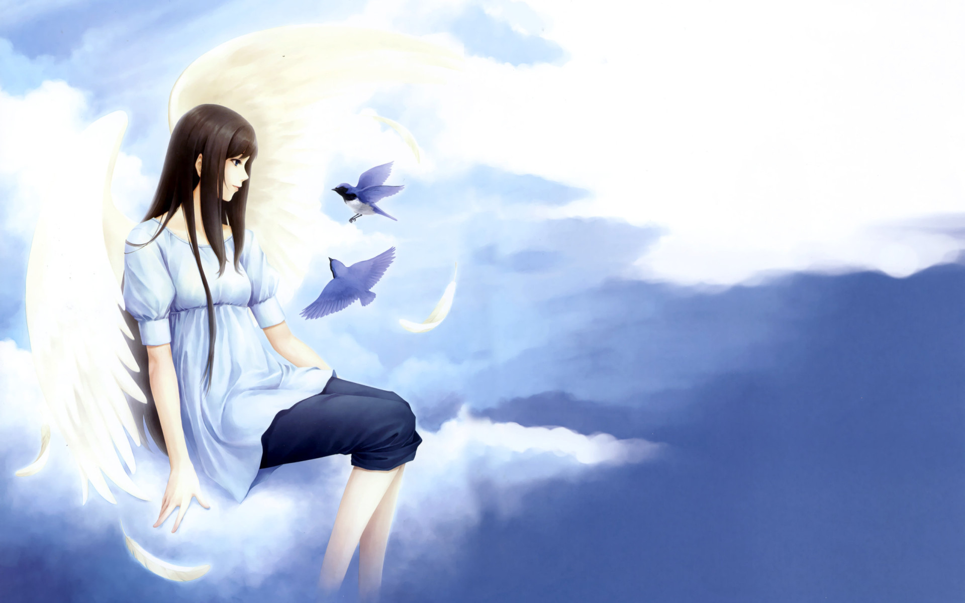 Девушка с птичками