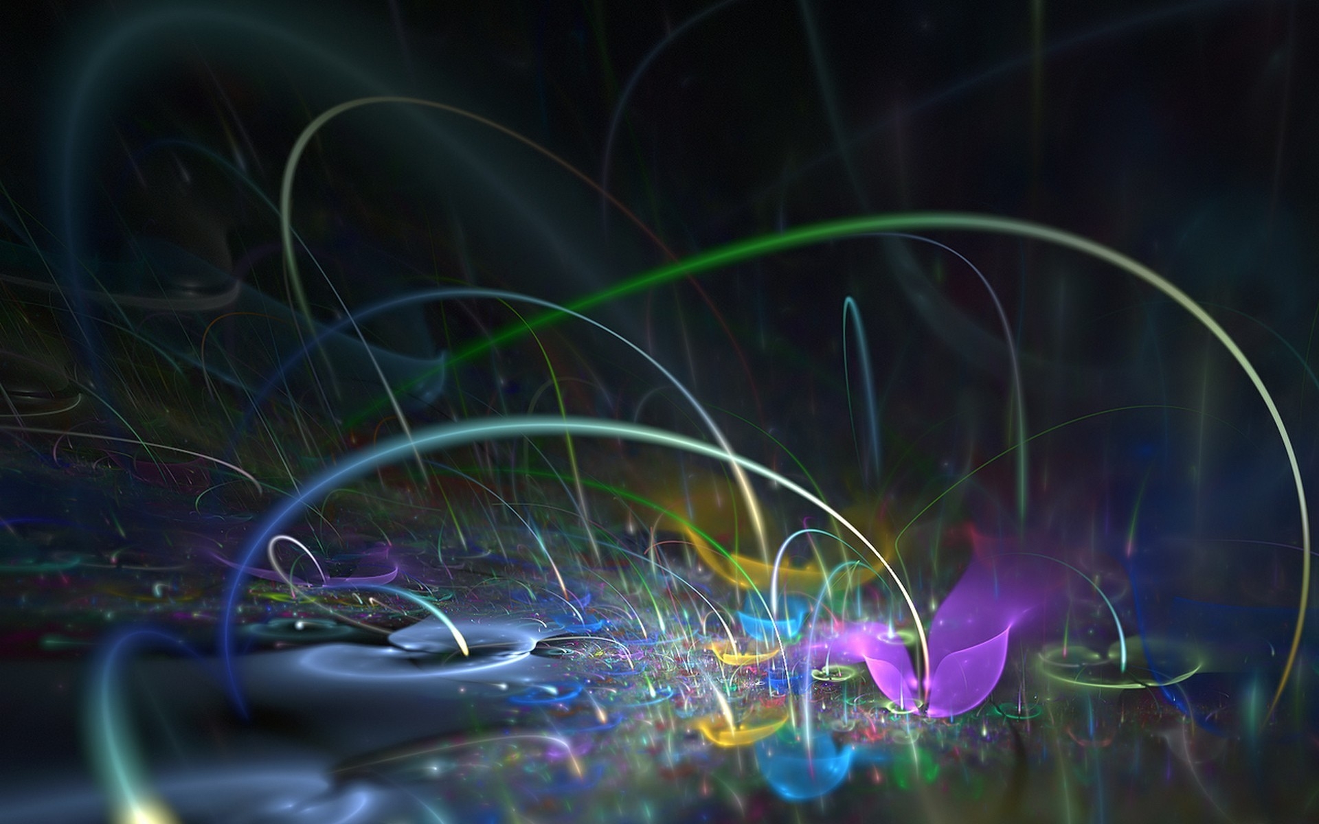 Разноцветные цветы и линии