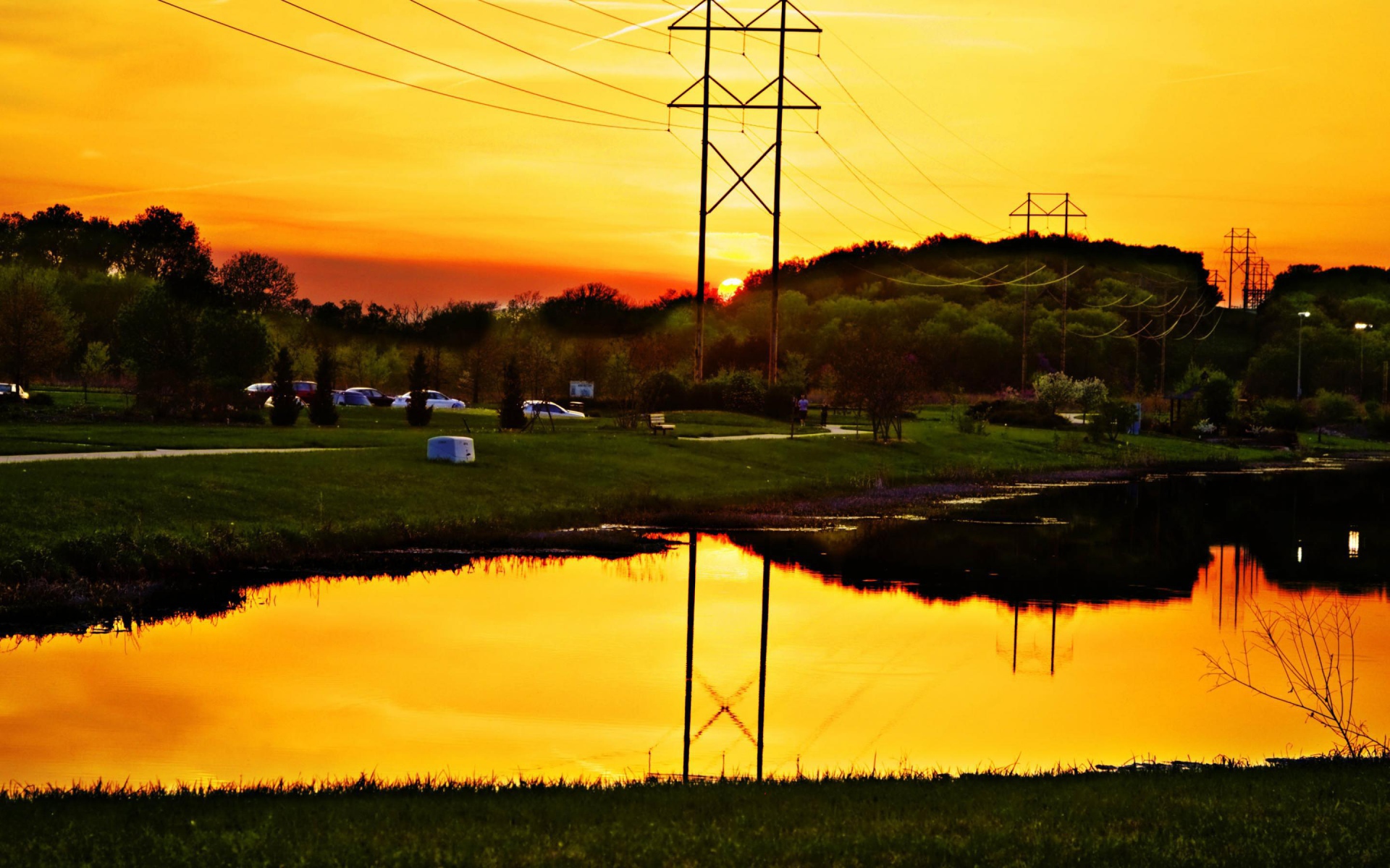 Закат в городе