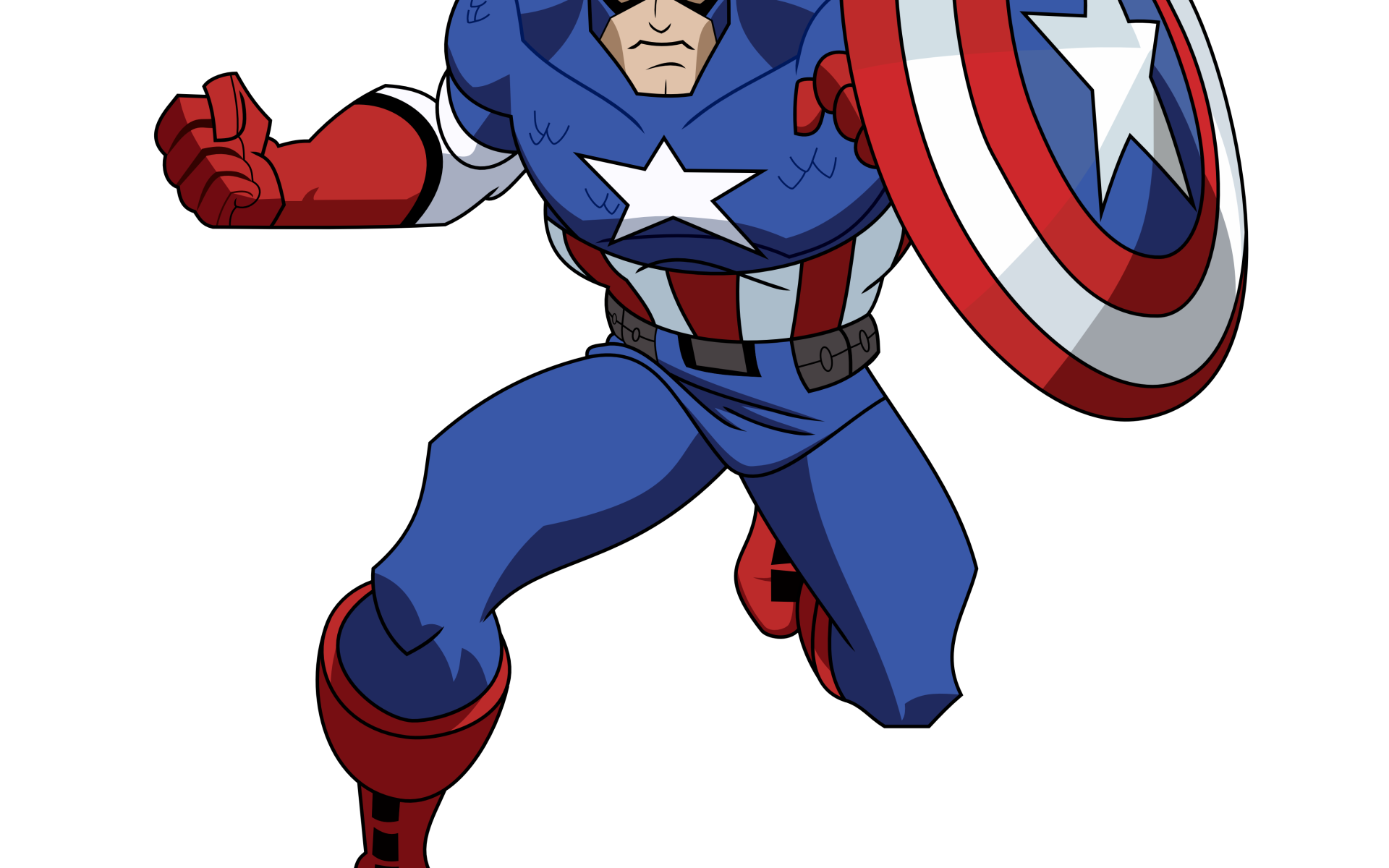 Капитан Америка на белом фоне