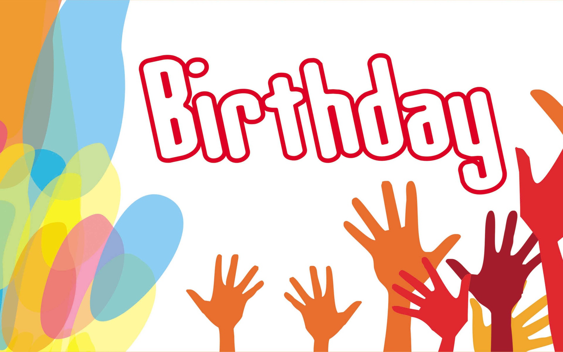 Весёлая картинка с поднятыми руками на день рождения