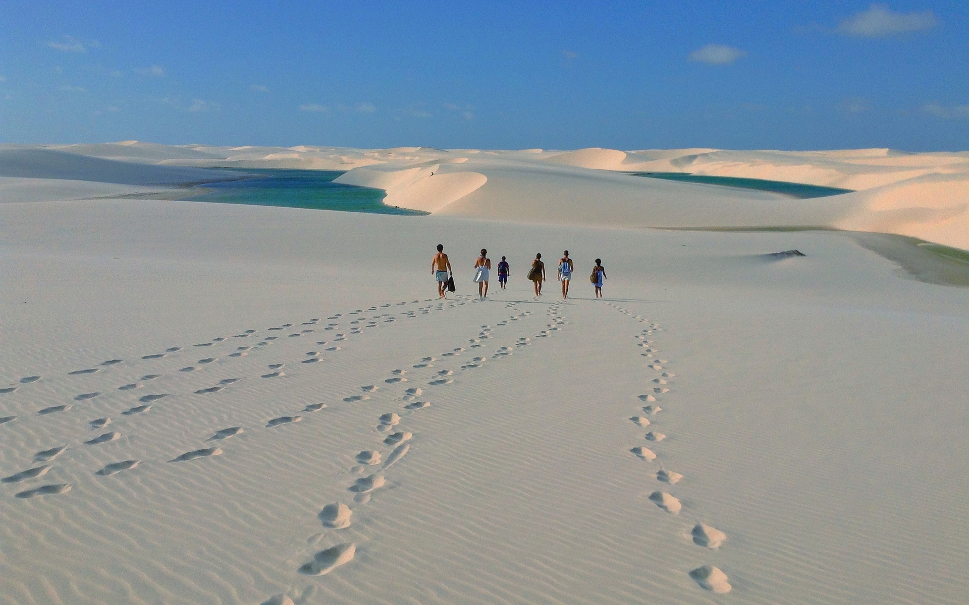 	 Footprints in the sand in Brazil