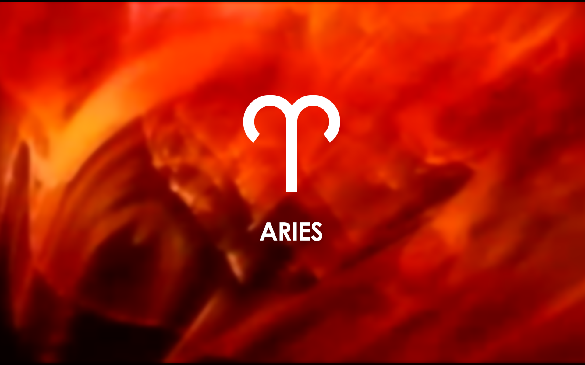 Aries sign on a red background