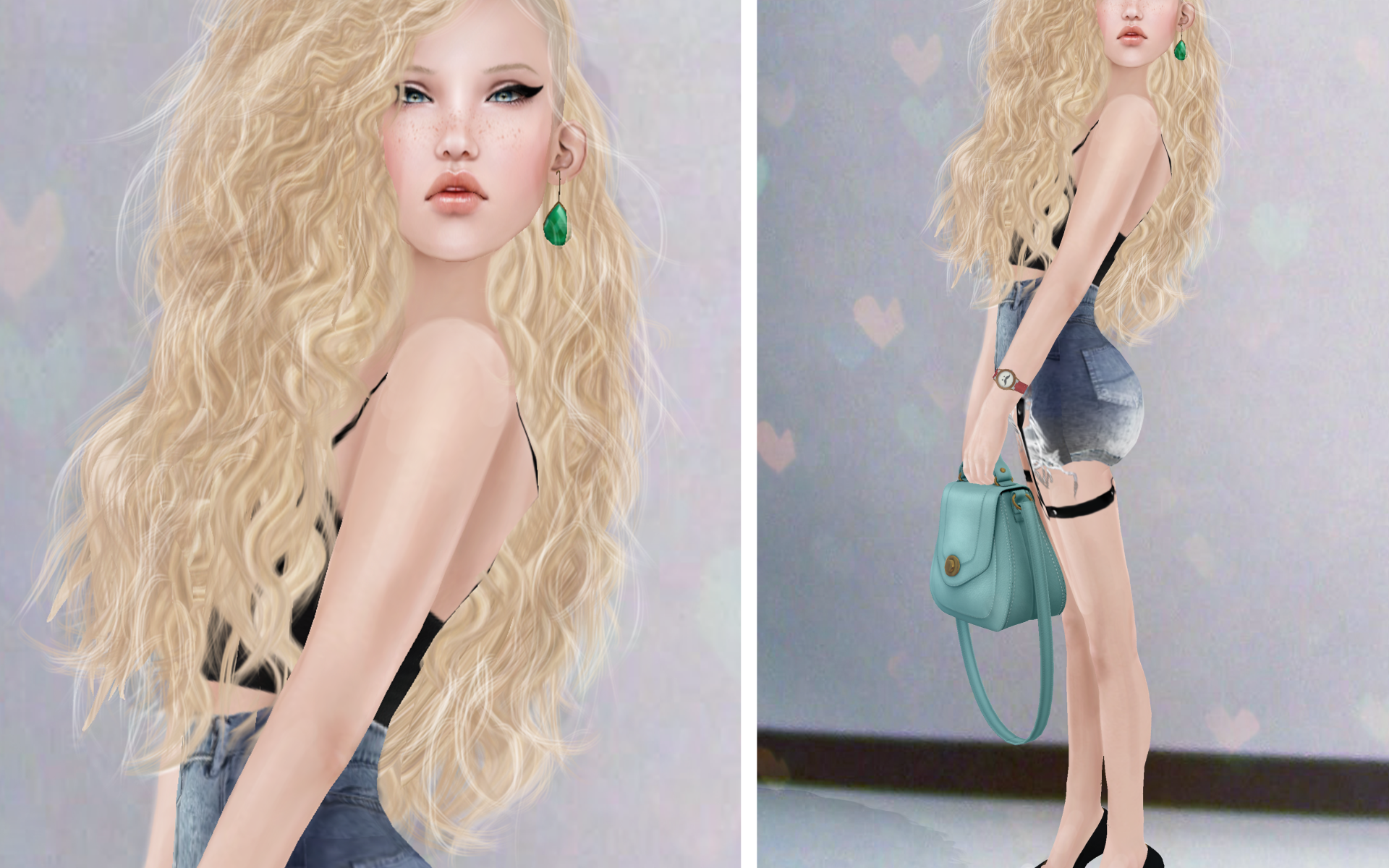 Рисунок, девушка swag