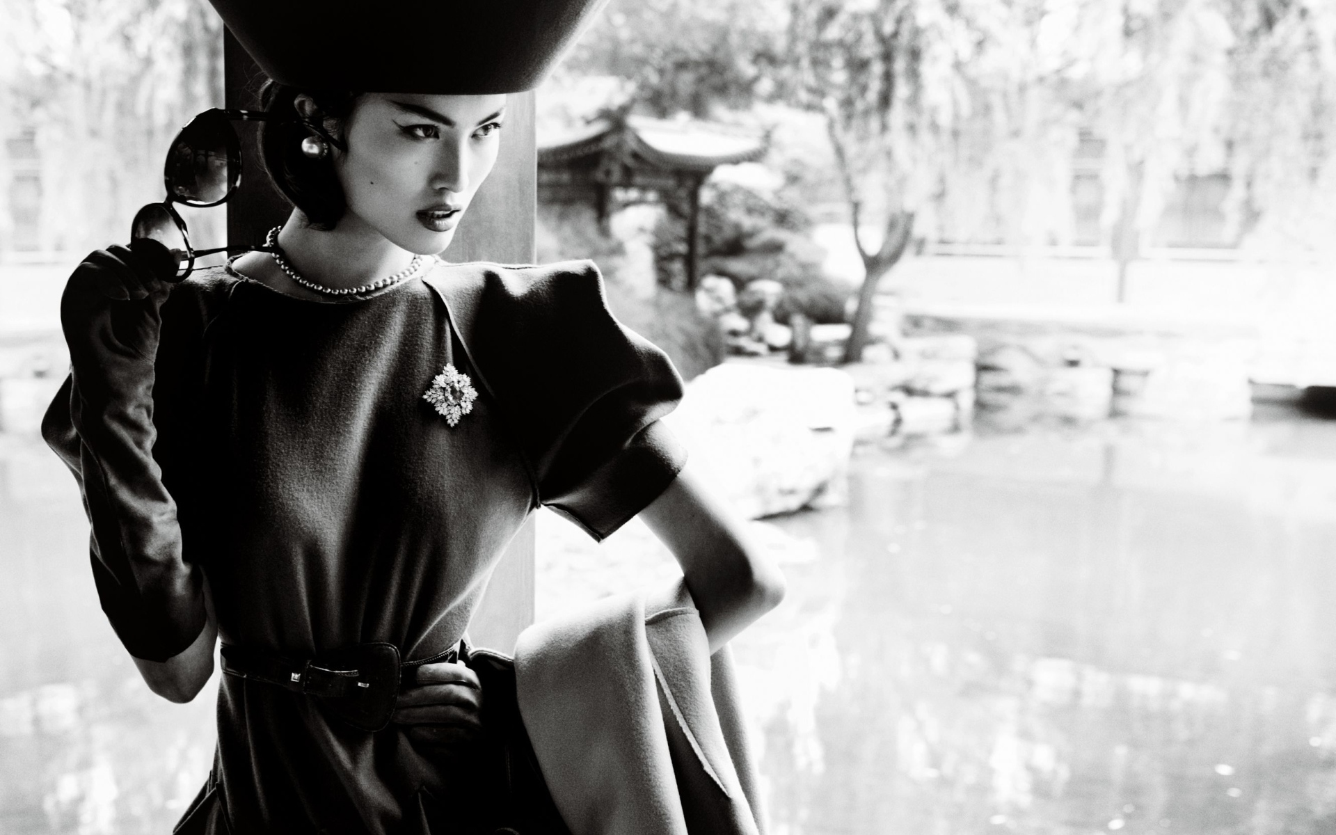 Женщина в шляпе, ретро фото