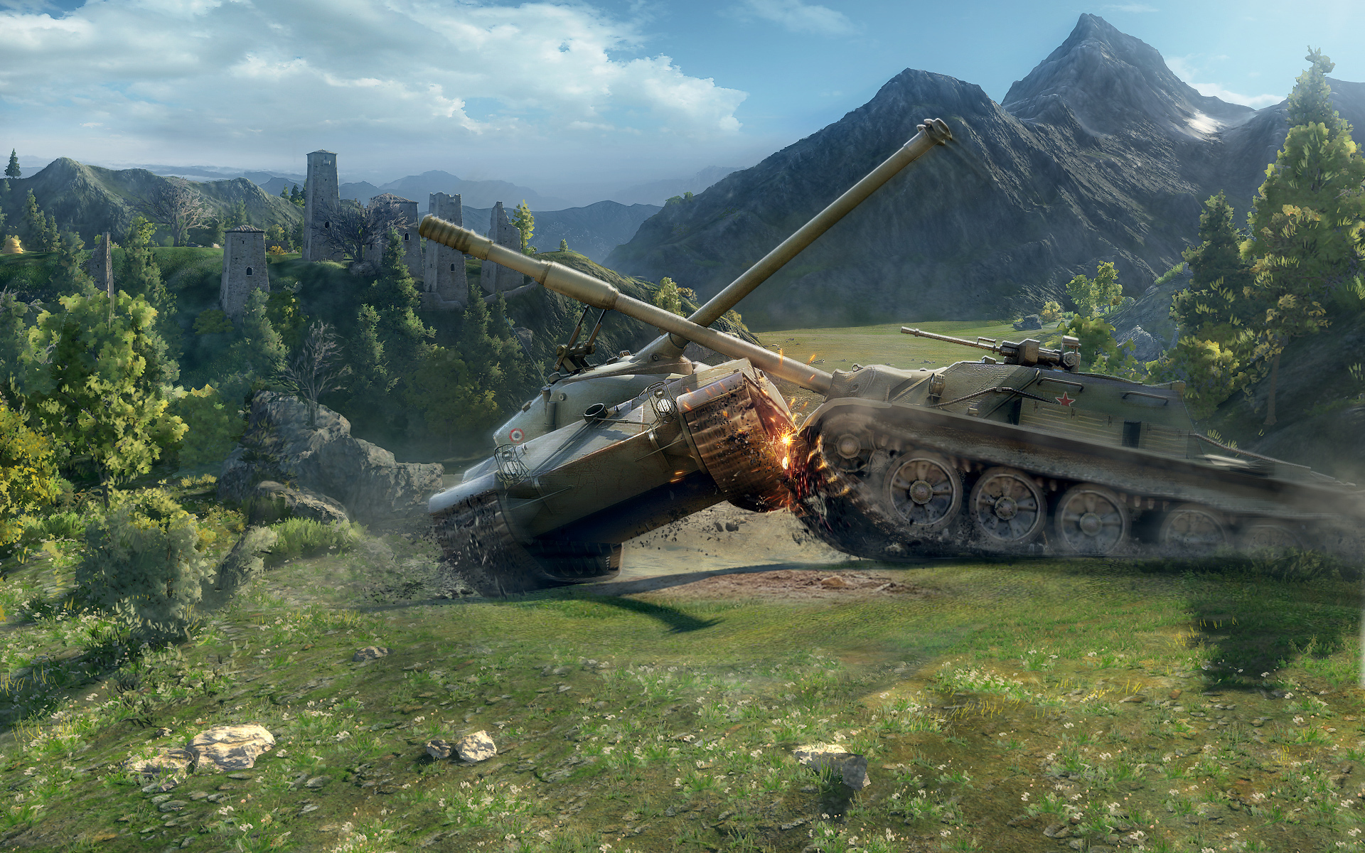 World of Tanks: two tanks had an accident