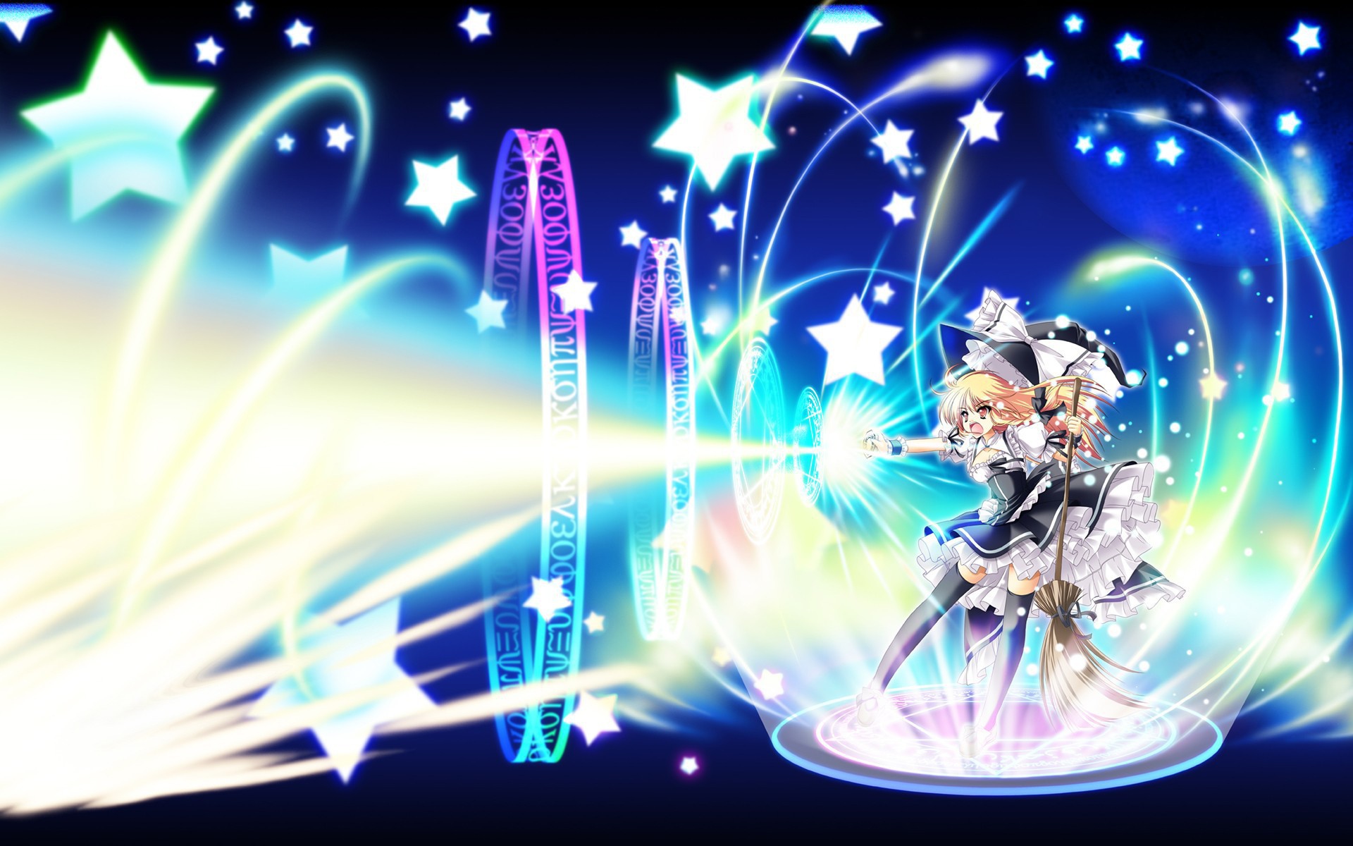 Аниме девушка с метлой