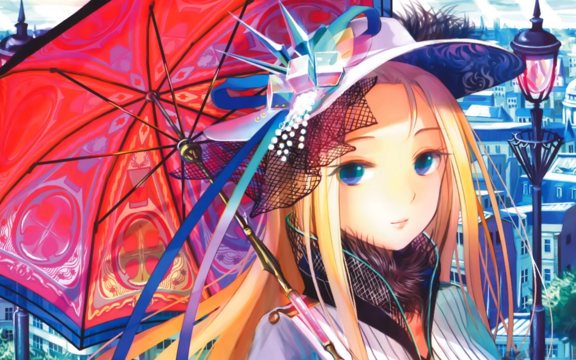 Девочка в шляпе с зонтиком