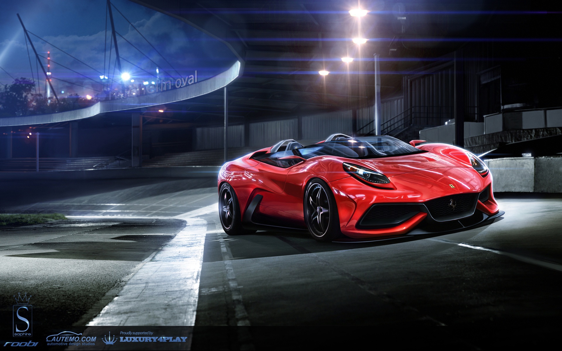 Красный Ferrari f12