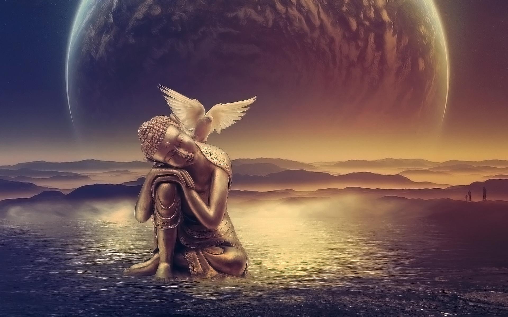 Голубь на плече Будды