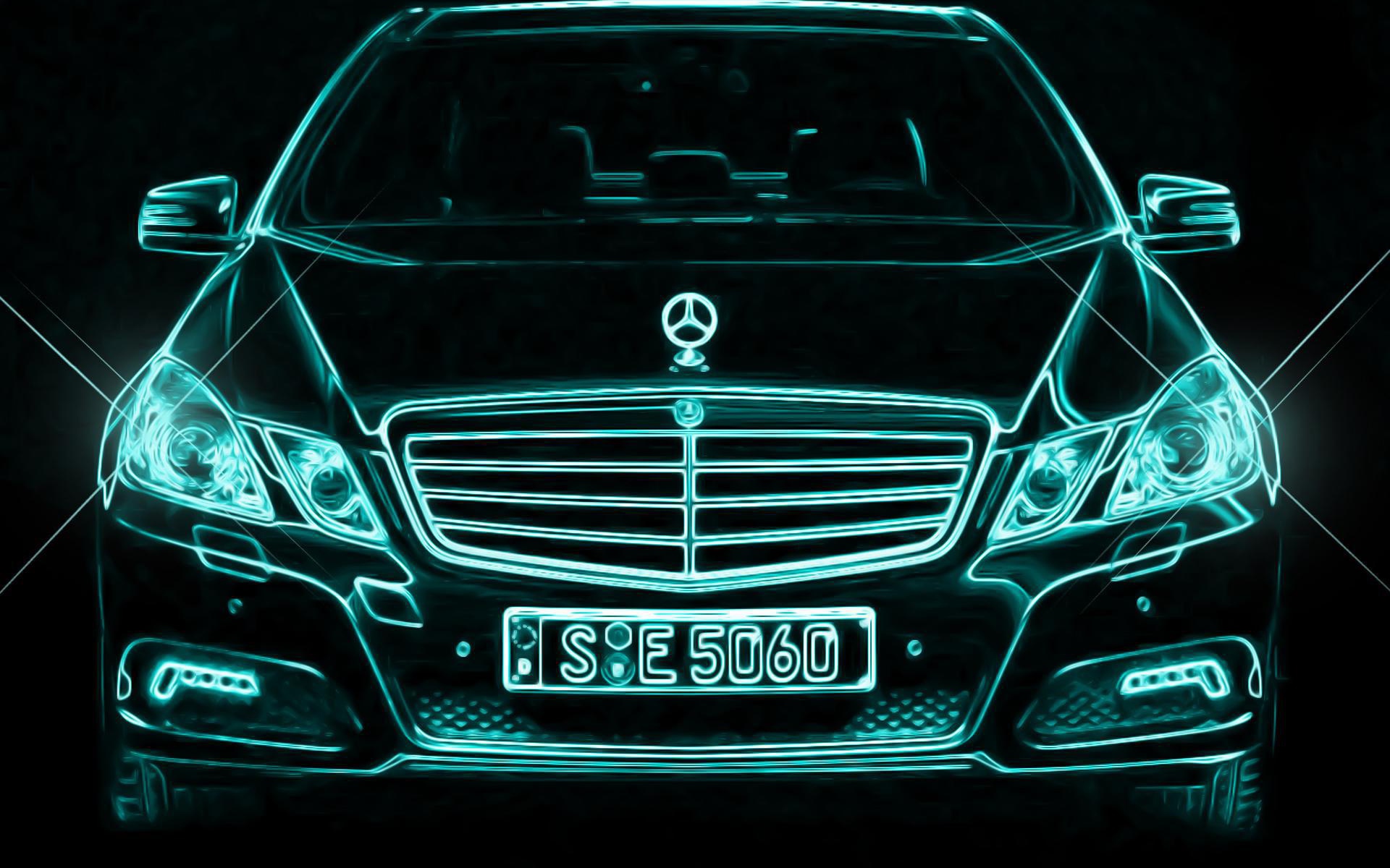 Неоновый Мерседес