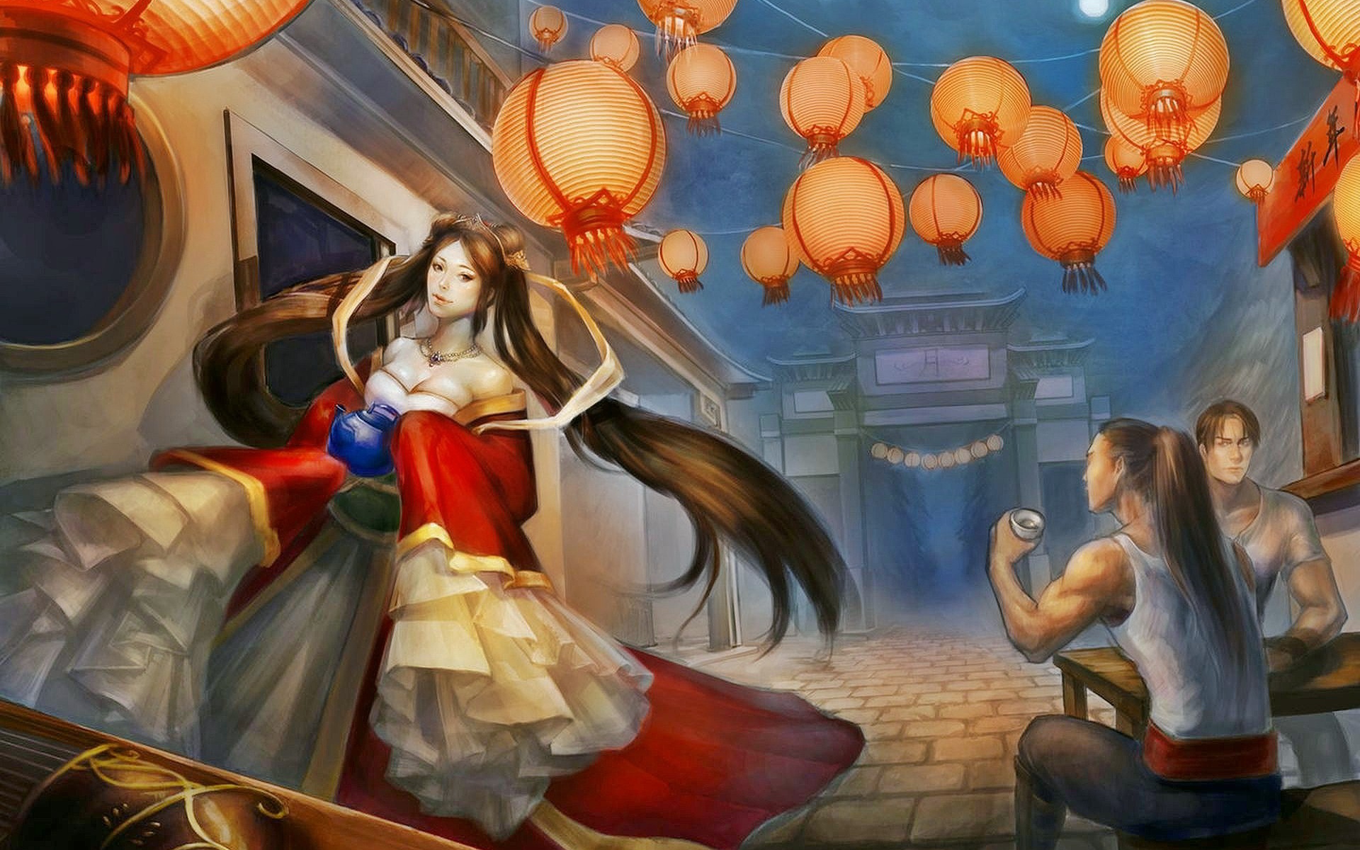 Лунная принцесса идет по улице