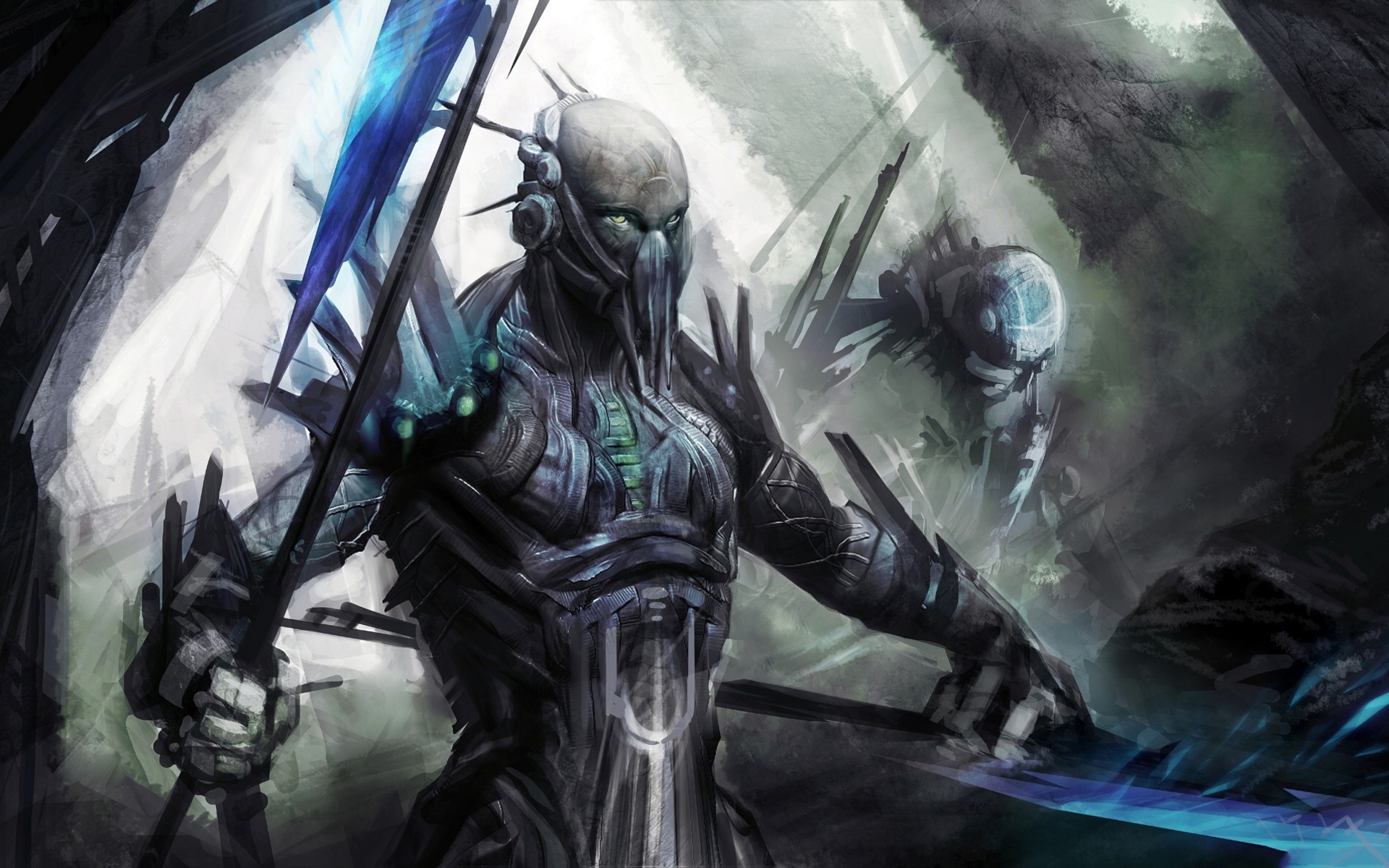 Рисунок фантастического воина