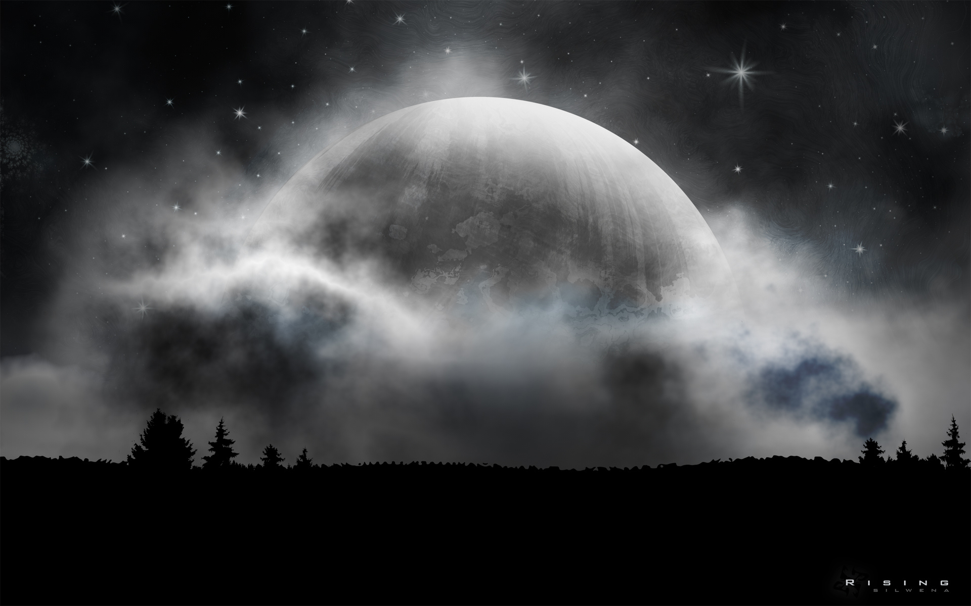 Планета на облачном небе