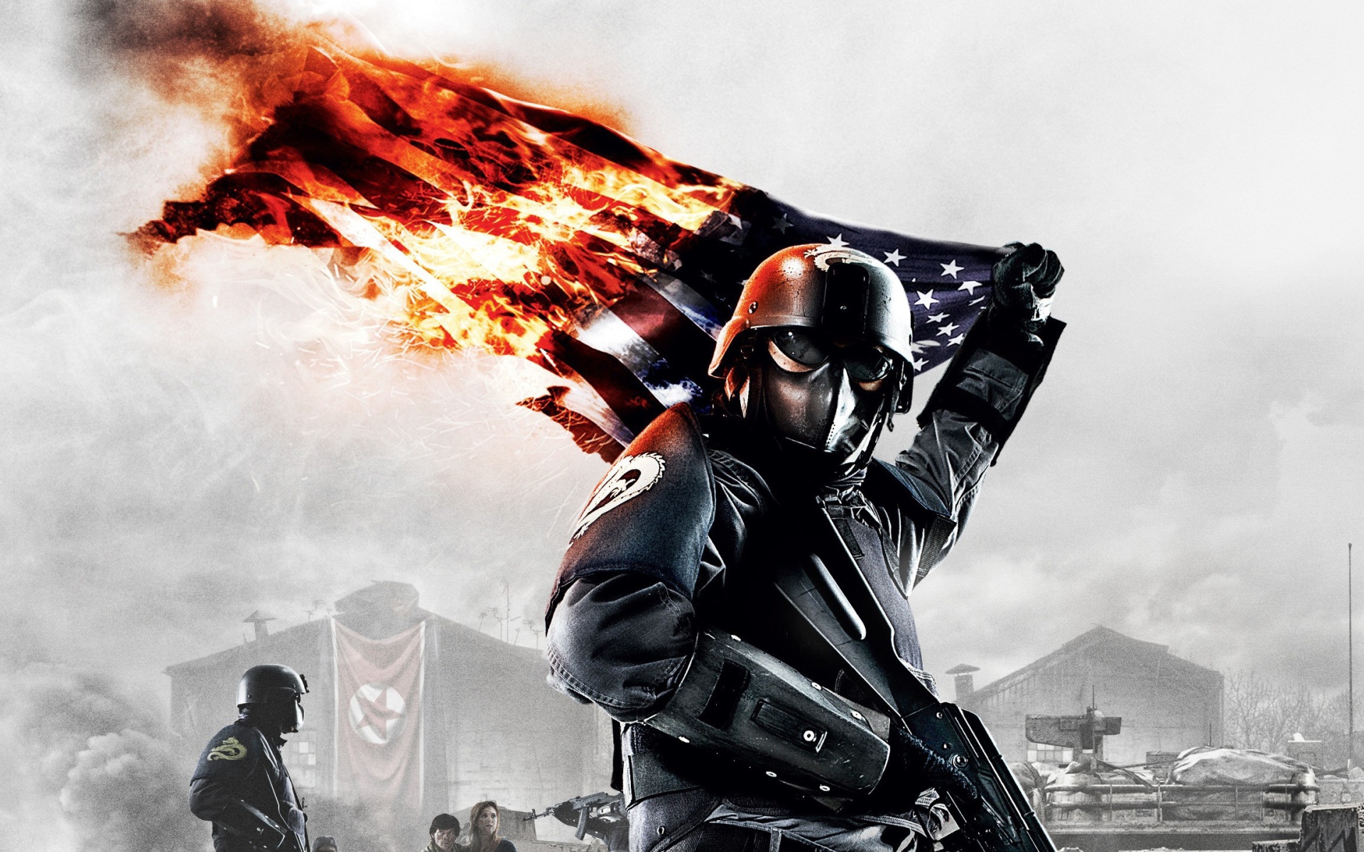 Воин с горящим флагом